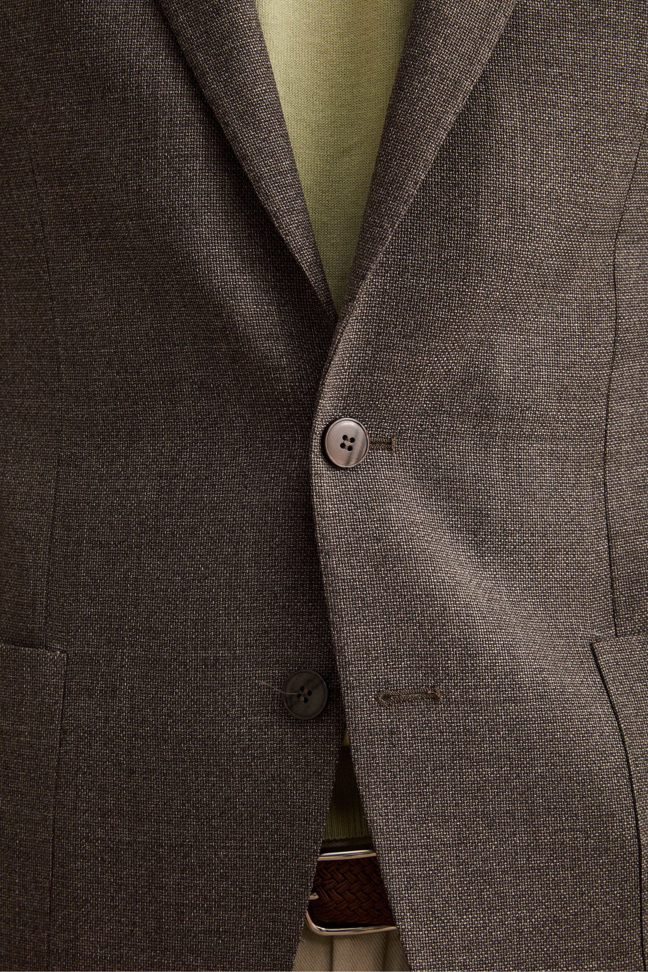 Herren Slim-Fit Halbgefütterte Jacke aus Schurwolle - braun