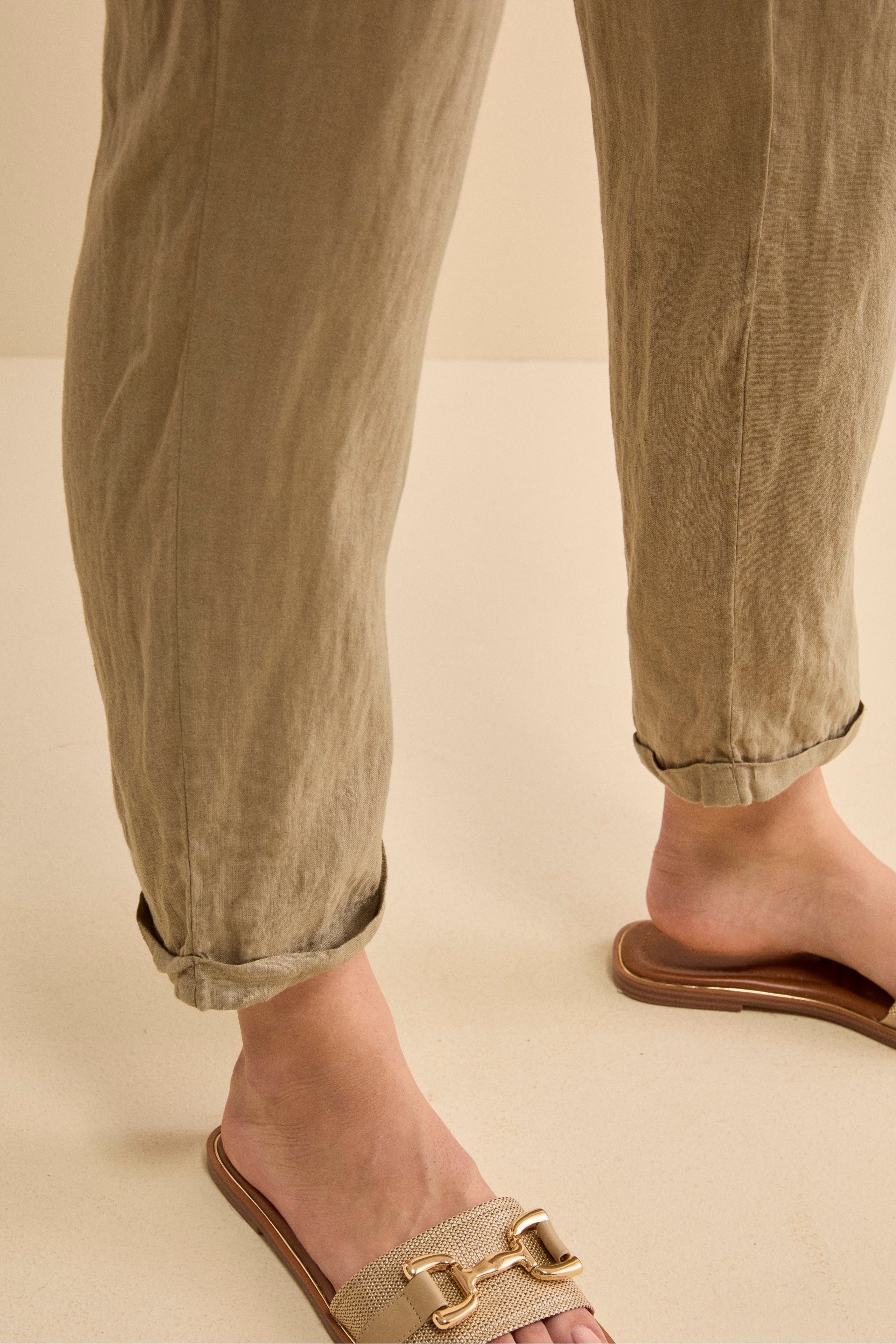 Pantalone Over in Lino con Elastico - TORTORA