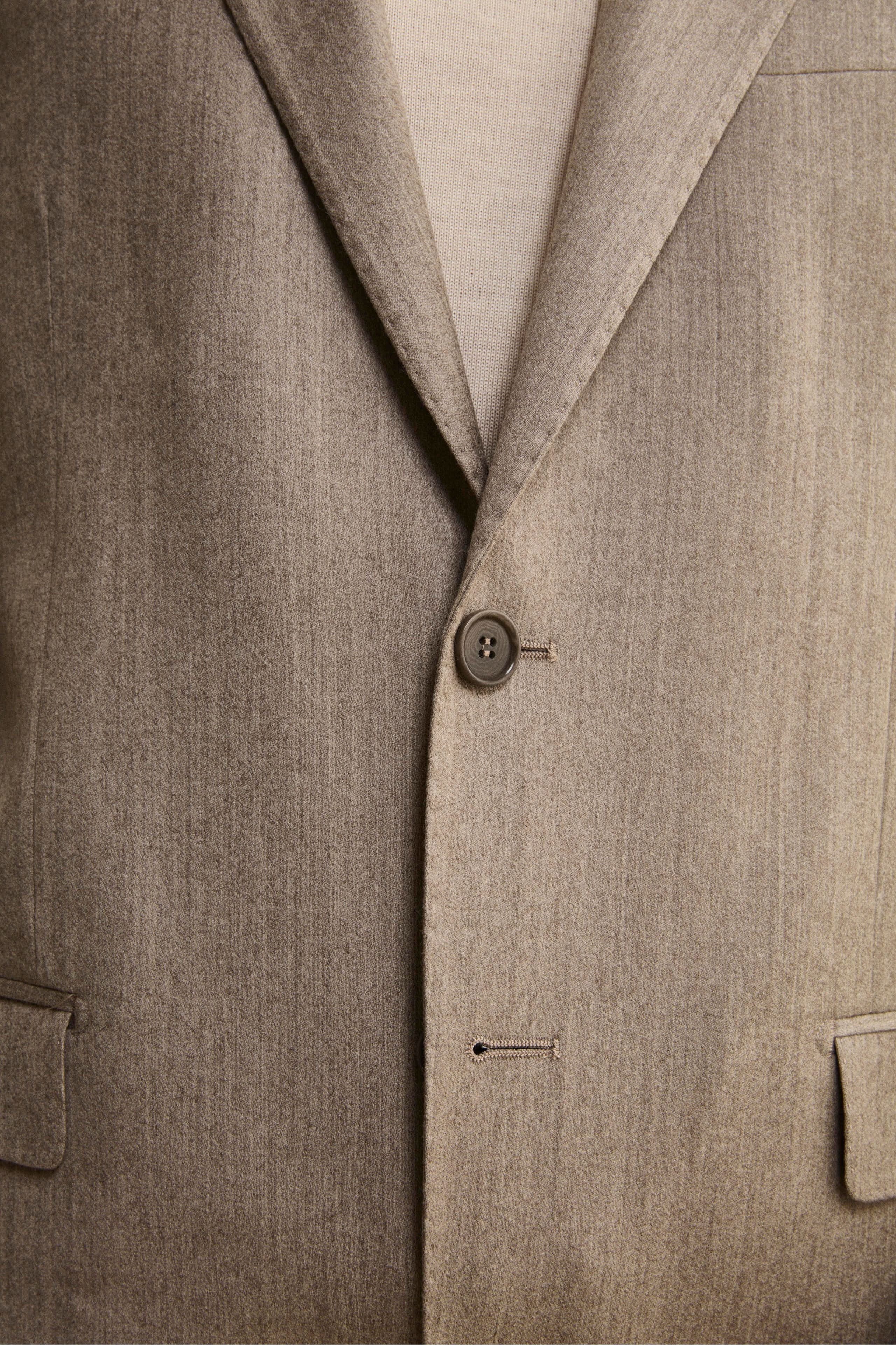 Slim Fit Lined Suit in Wool and Cashmere - gray