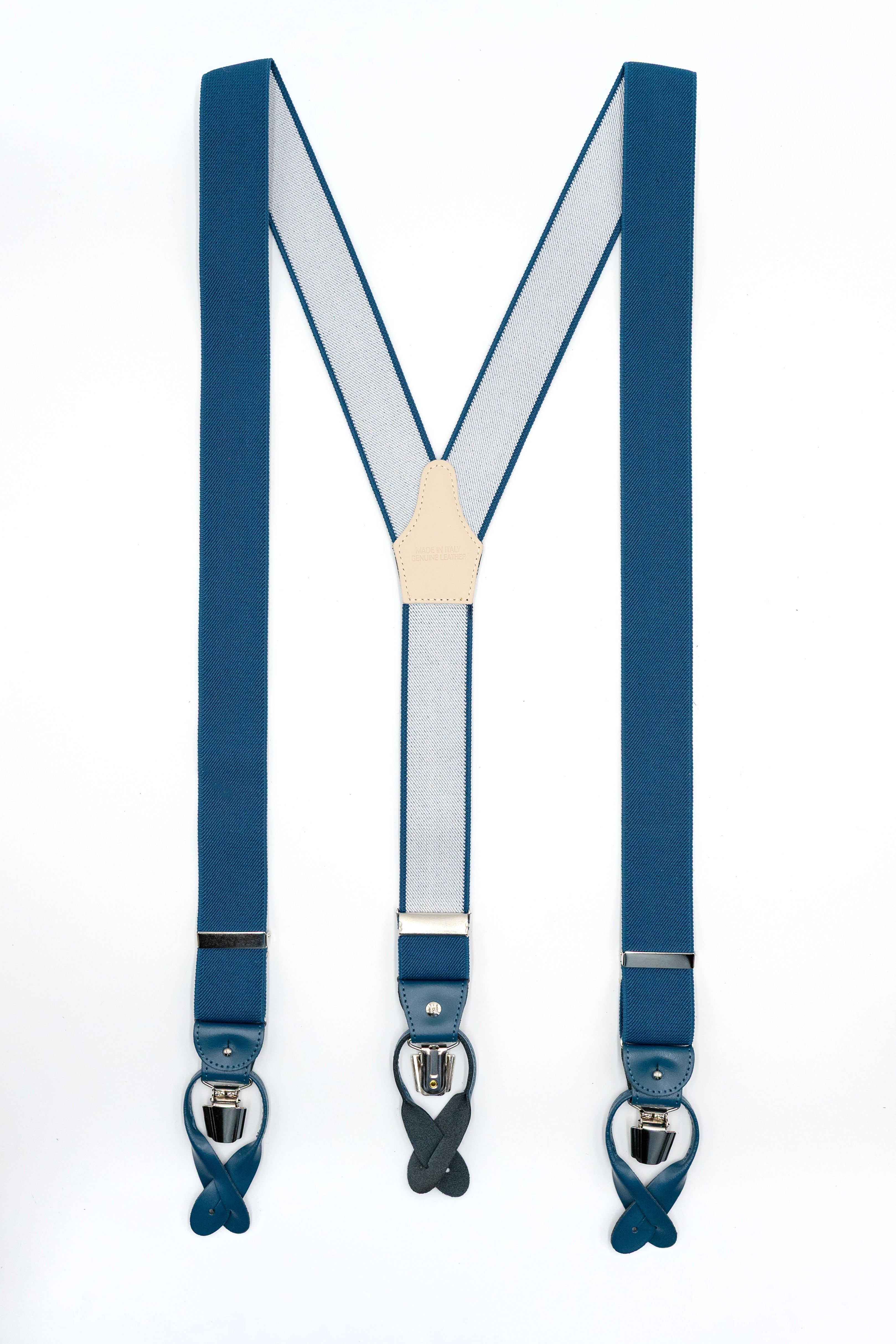 Bretelle Tinta Unita con Clip e Asole in Pelle - AVIO