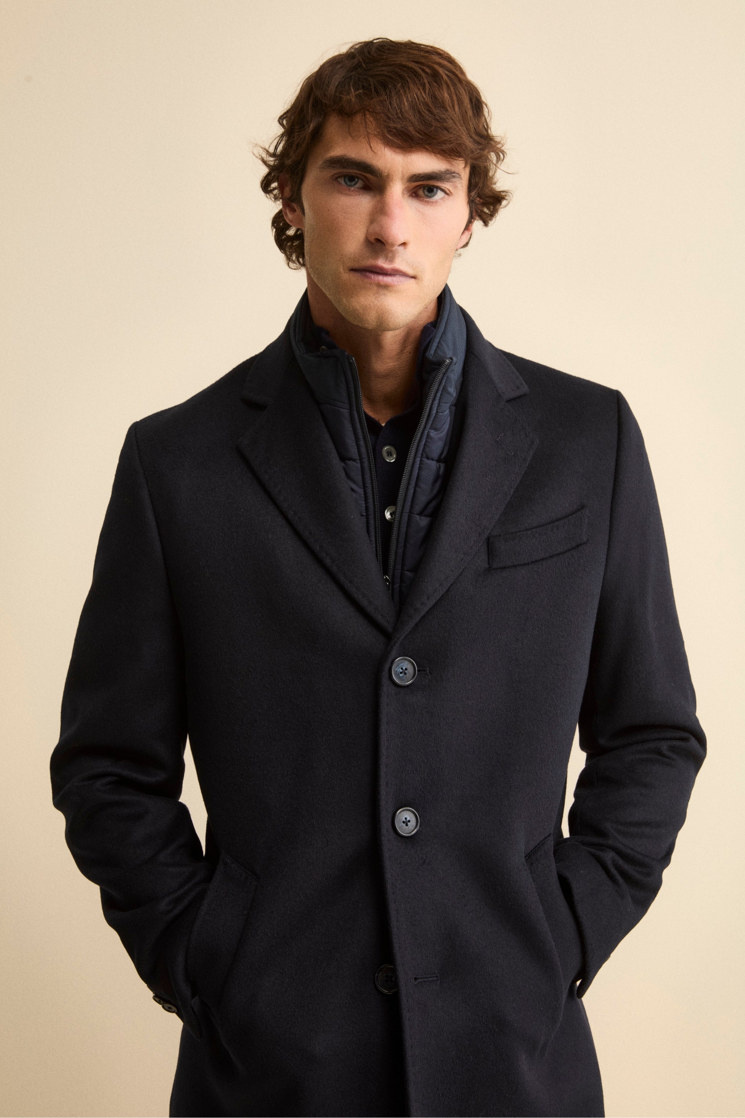 Wool and cashmere coat - BLUE