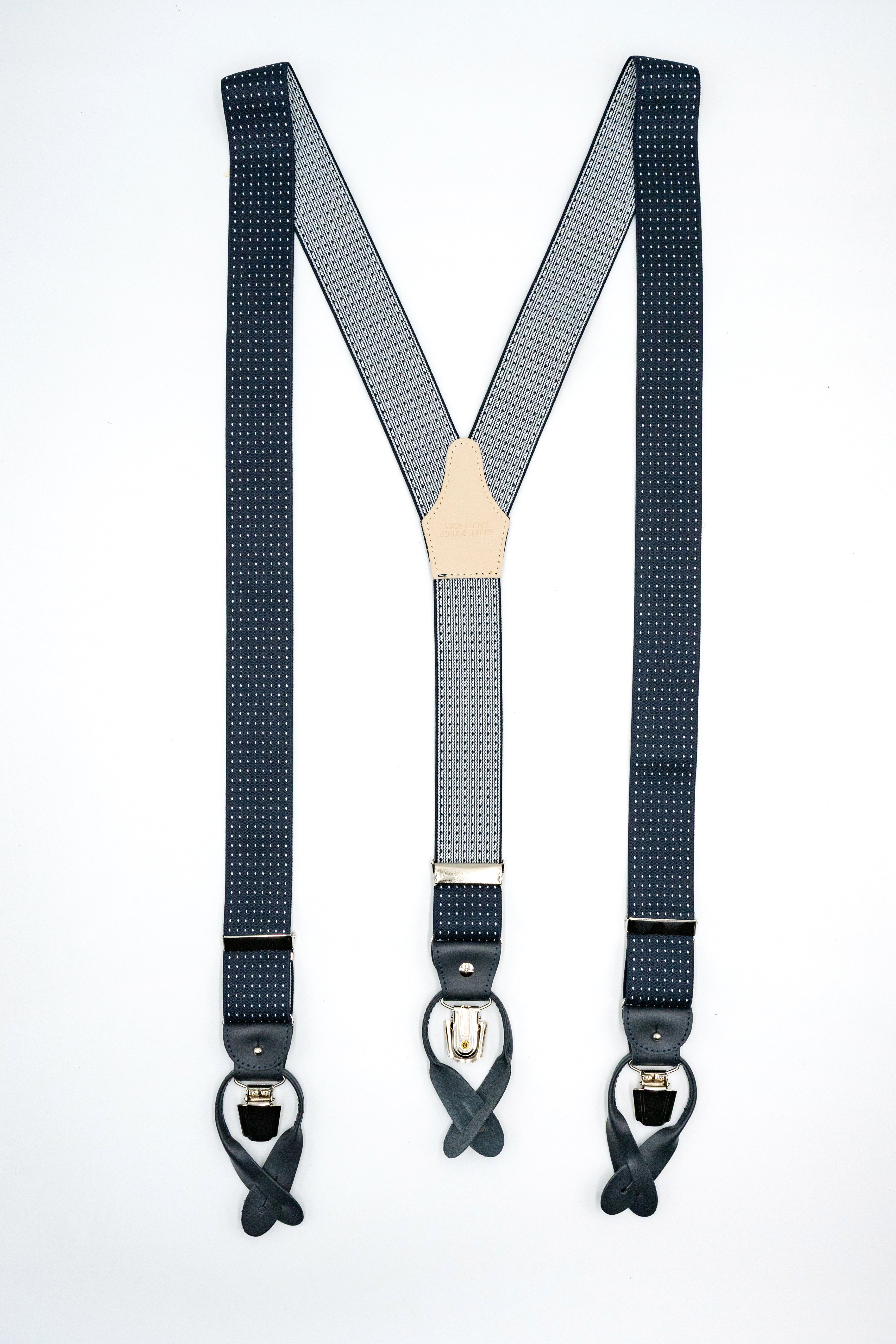Bretelle Elasticizzate con Clip e Asole in Pelle - POIS BLU