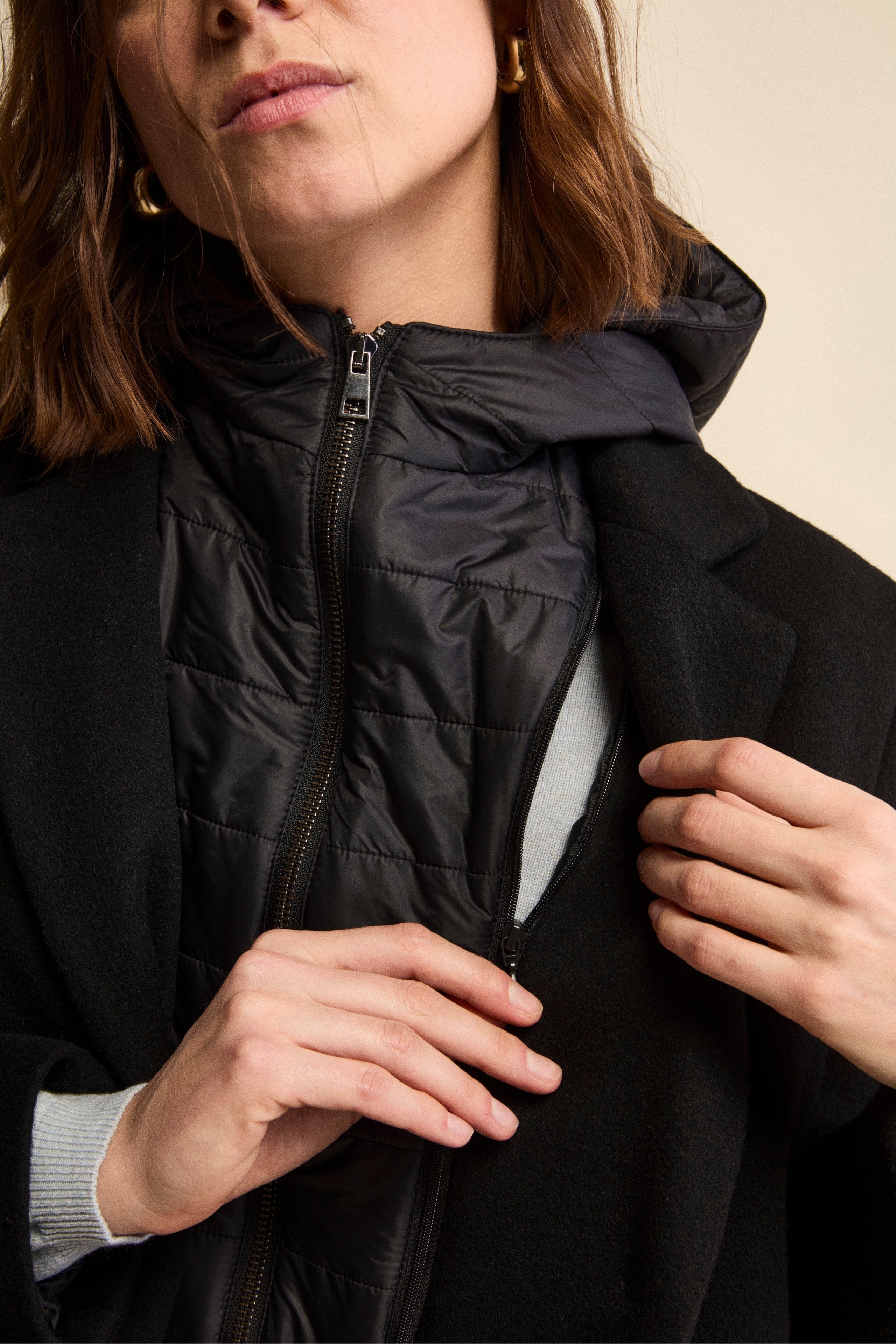 Coat in wool and cashmere - BLACK