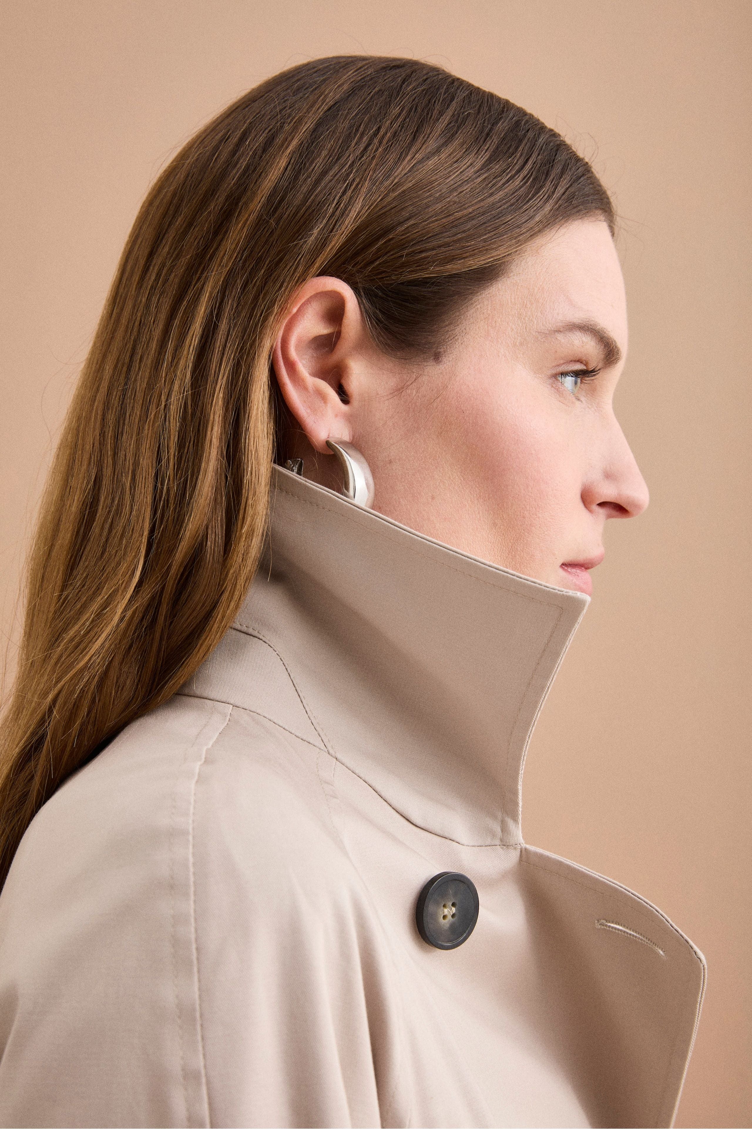 Trench Doppiopetto in Cotone con Cintura - SABBIA