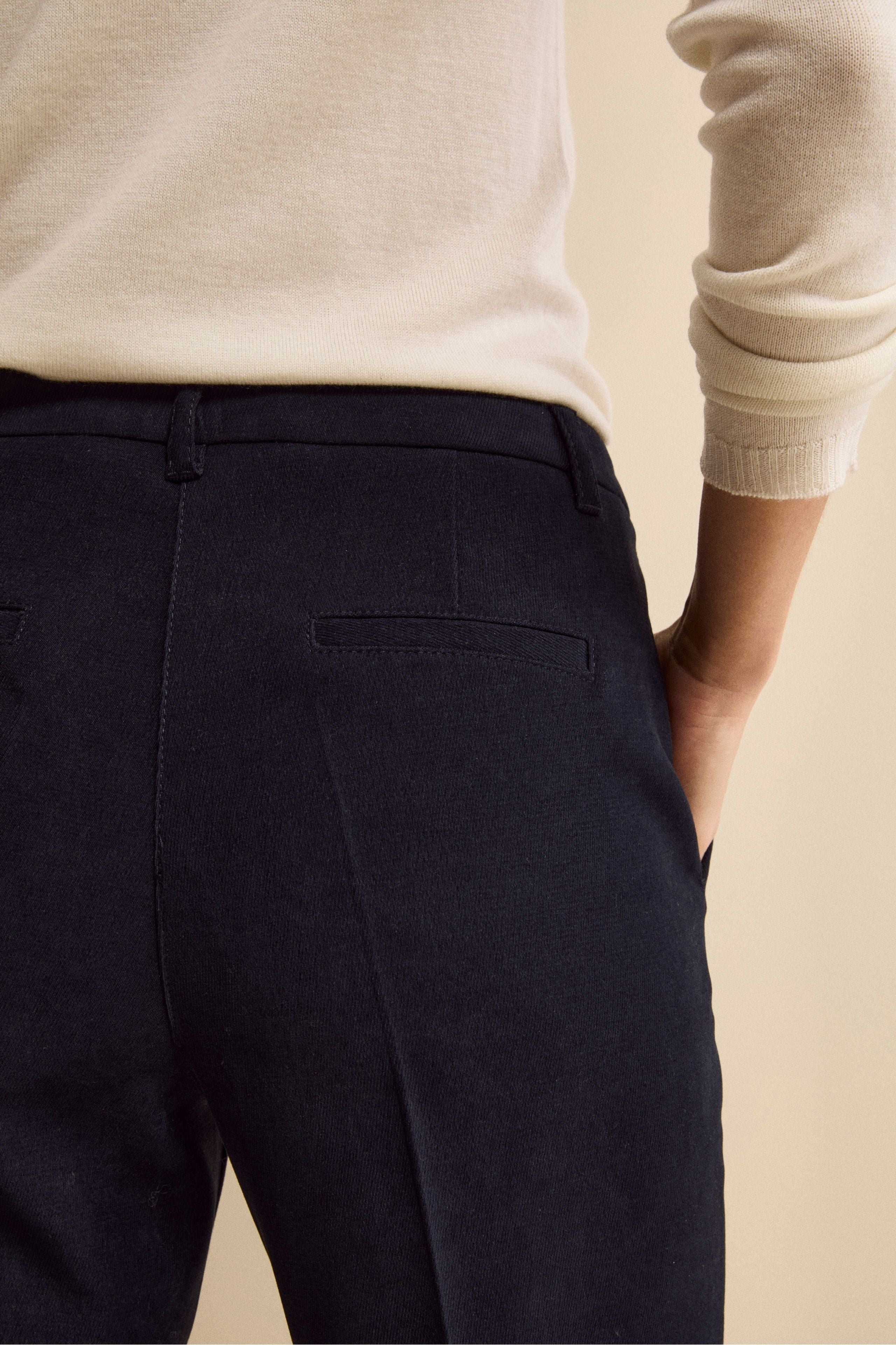 Regular-Fit Cigarette Trousers in Velvet - BLUE