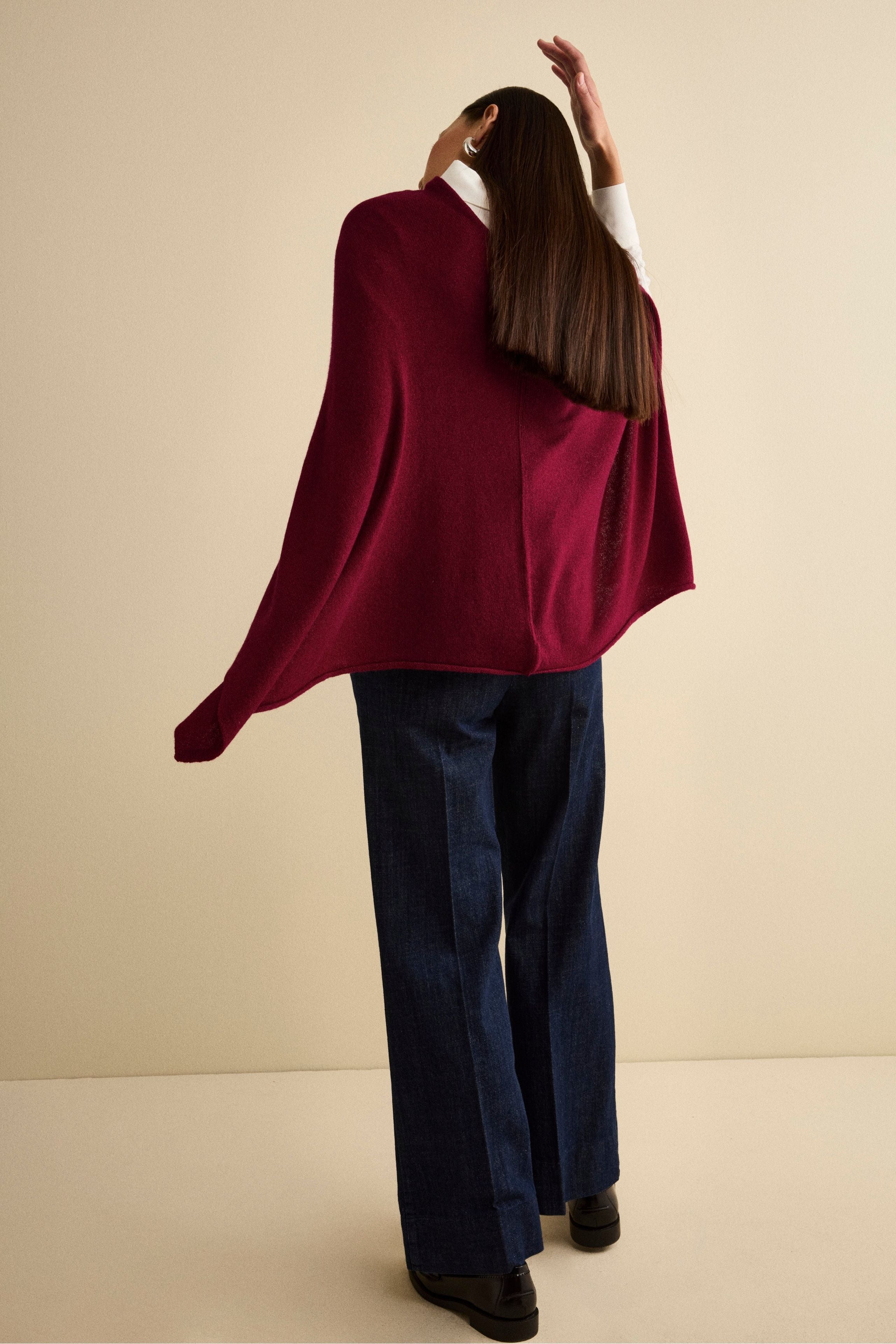 Cashmere cape - Burgundy
