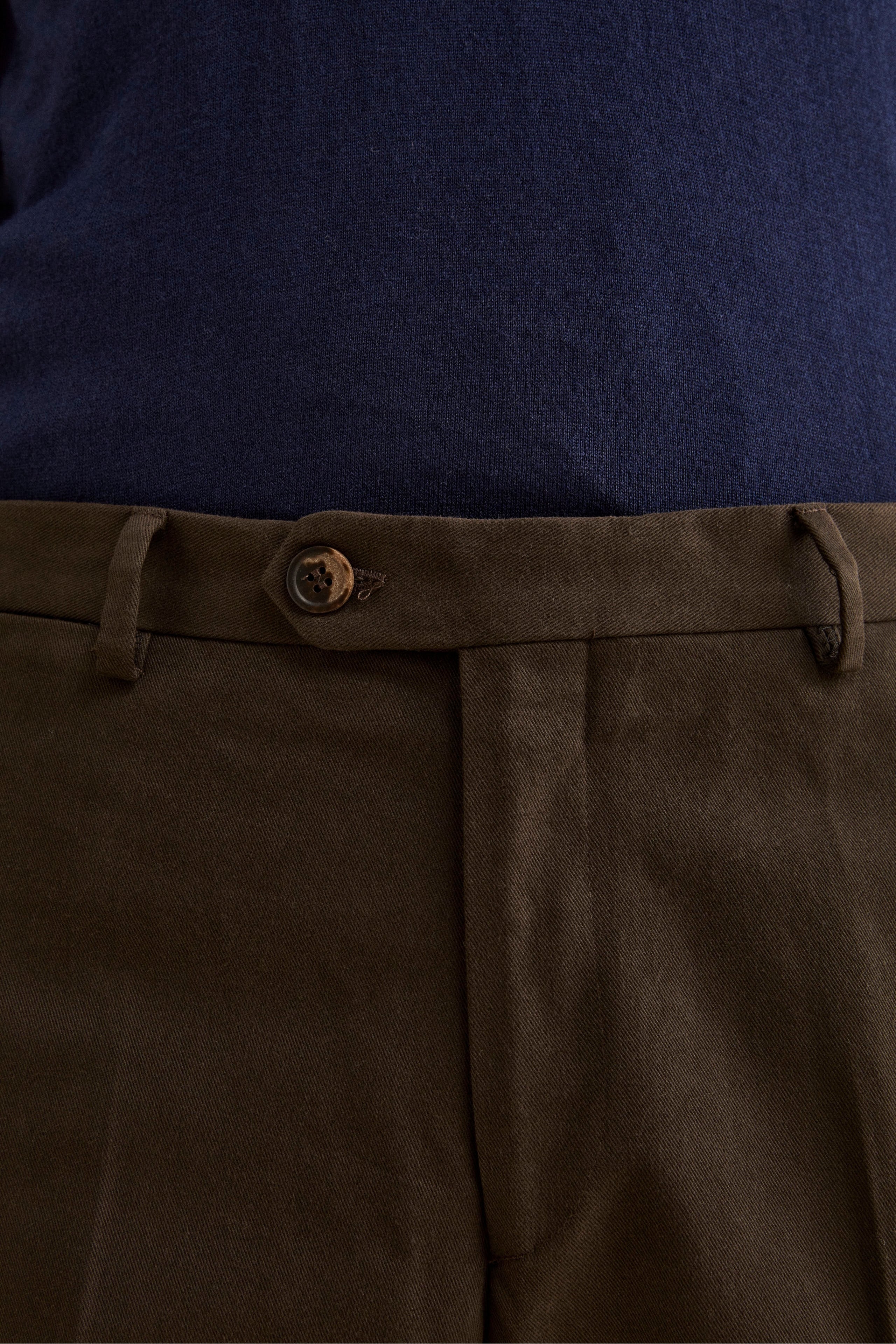 Regular Fit Chino Trousers in Gabardine - brown
