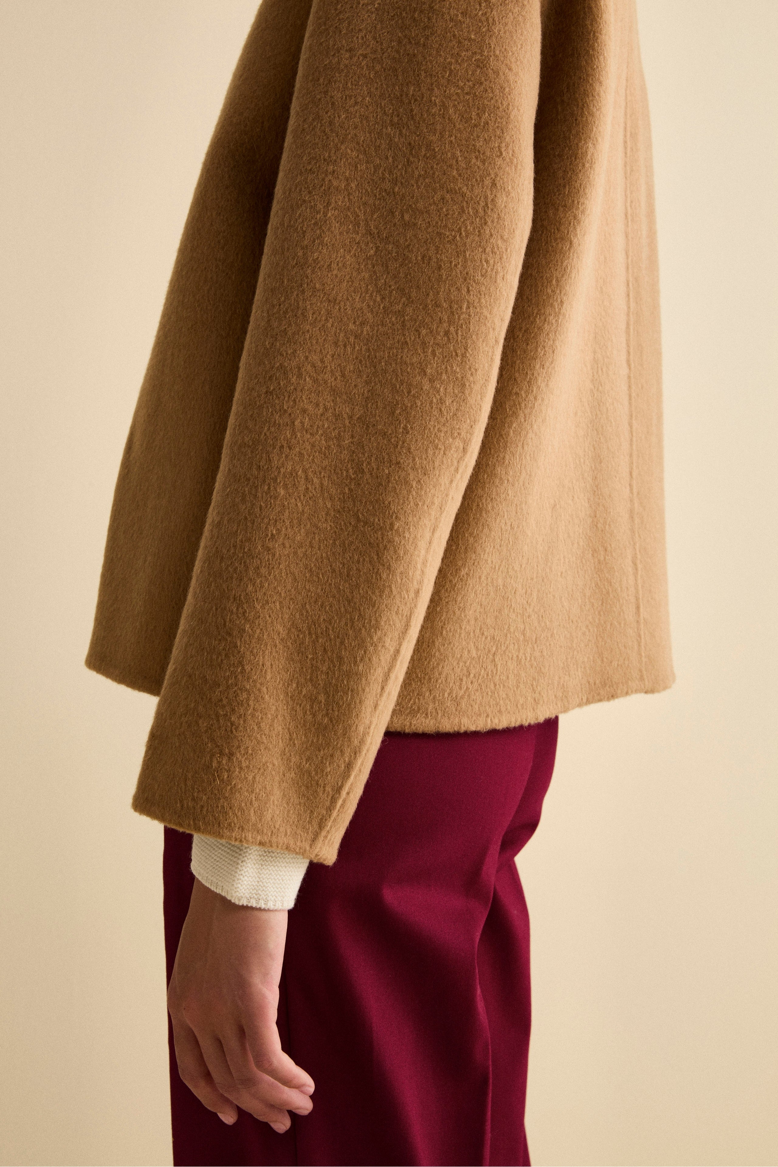 Short Wool Coat - CAMEL