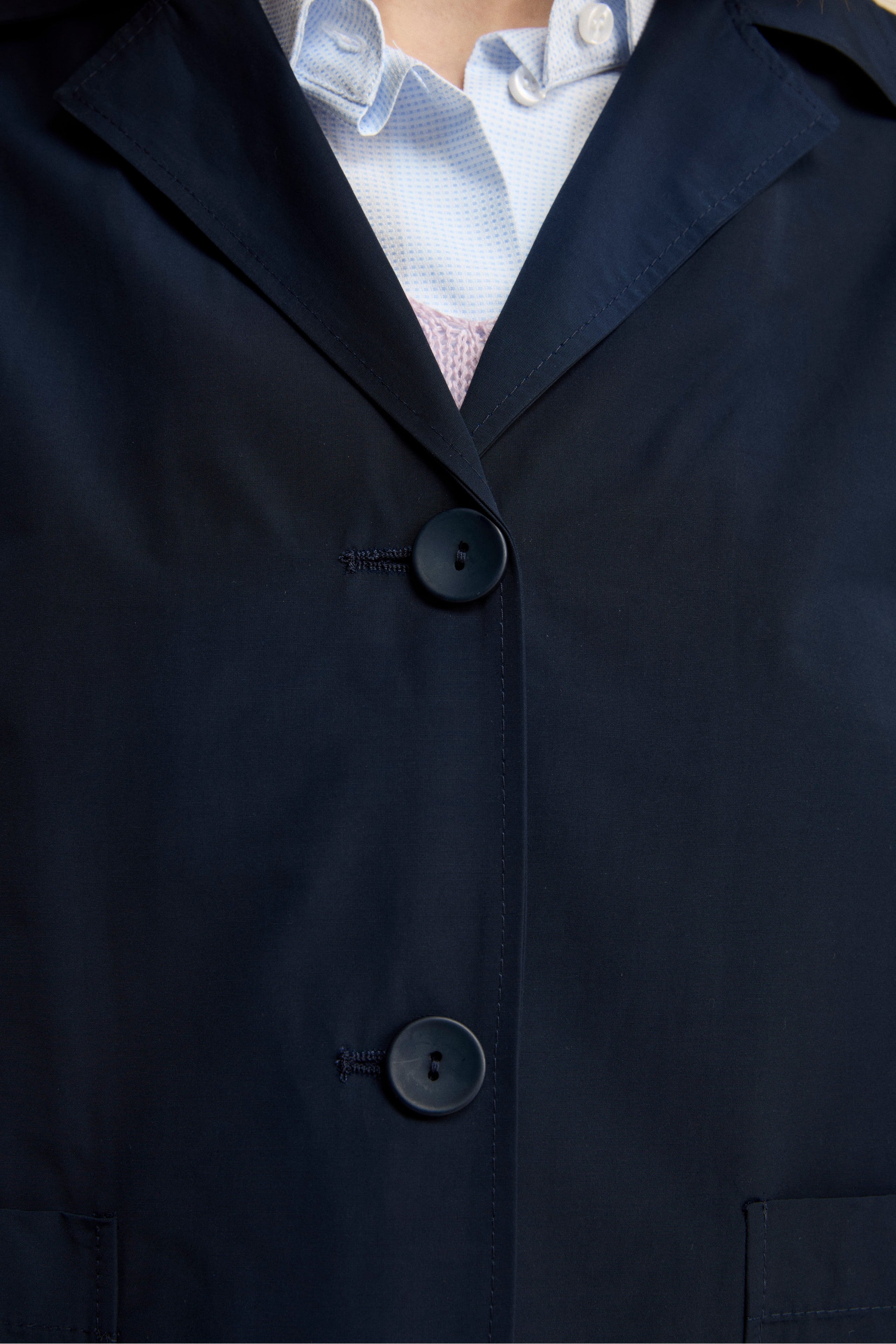 Giacca Impermeabile Sfoderata in Misto Cotone - BLU