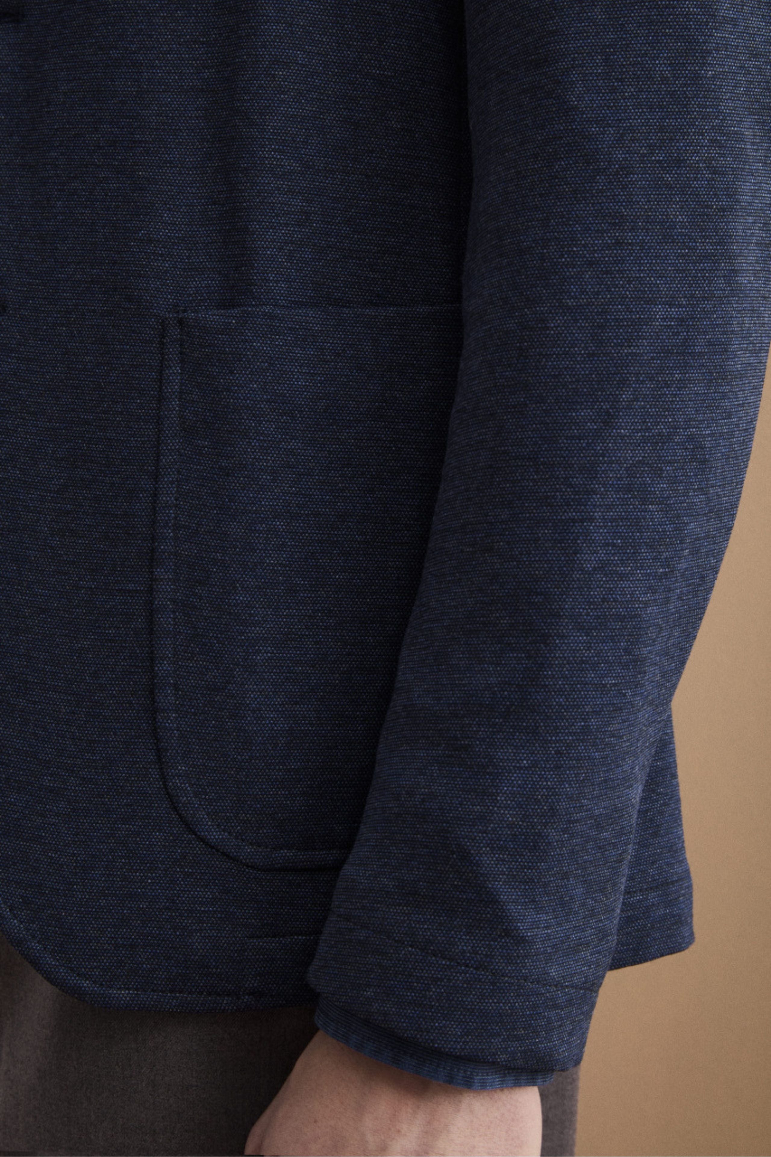 Giacca Monopetto Slim Fit con Revers Classico - BLU