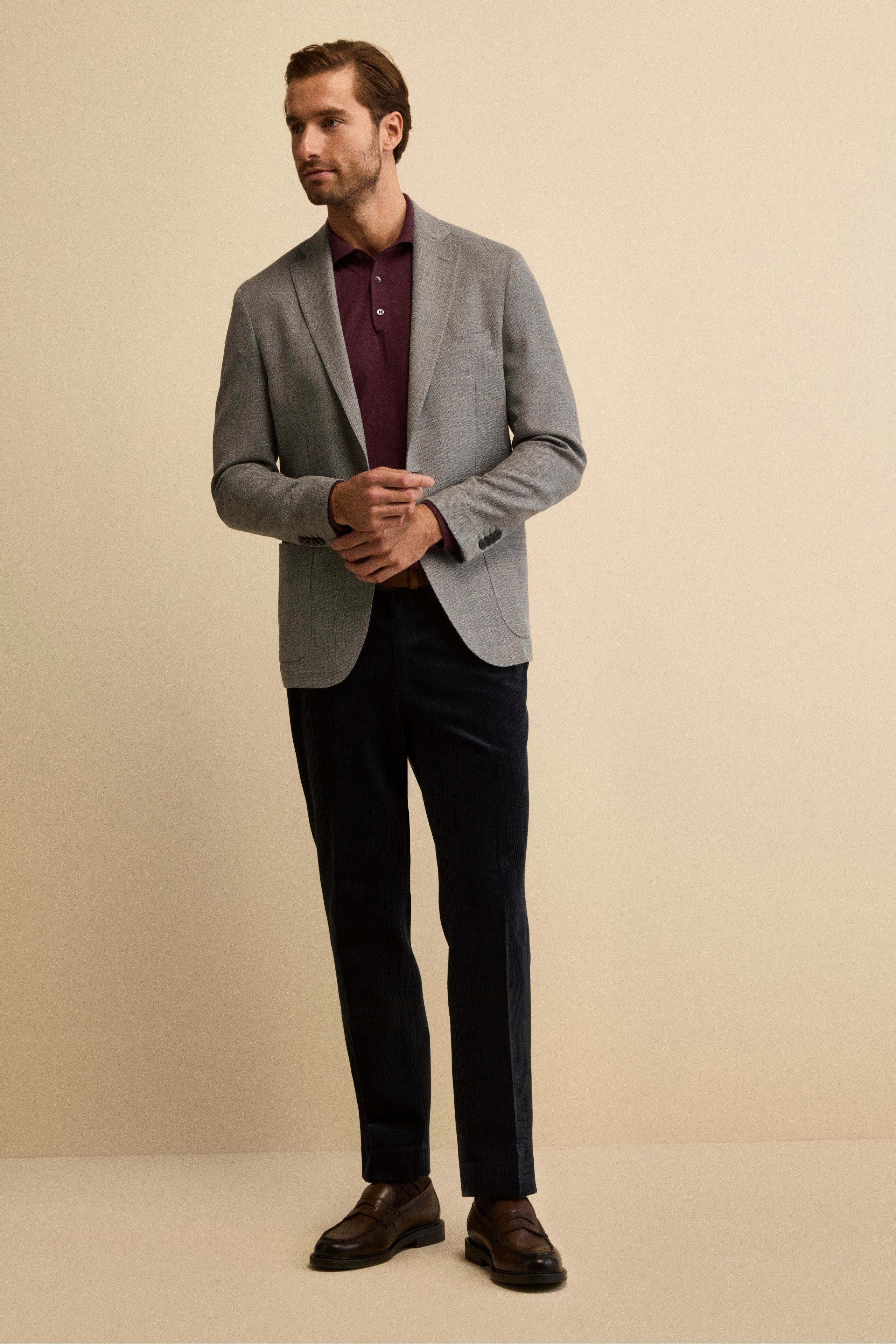 Chino Trousers in Velvet Comfort Fit - BLUE