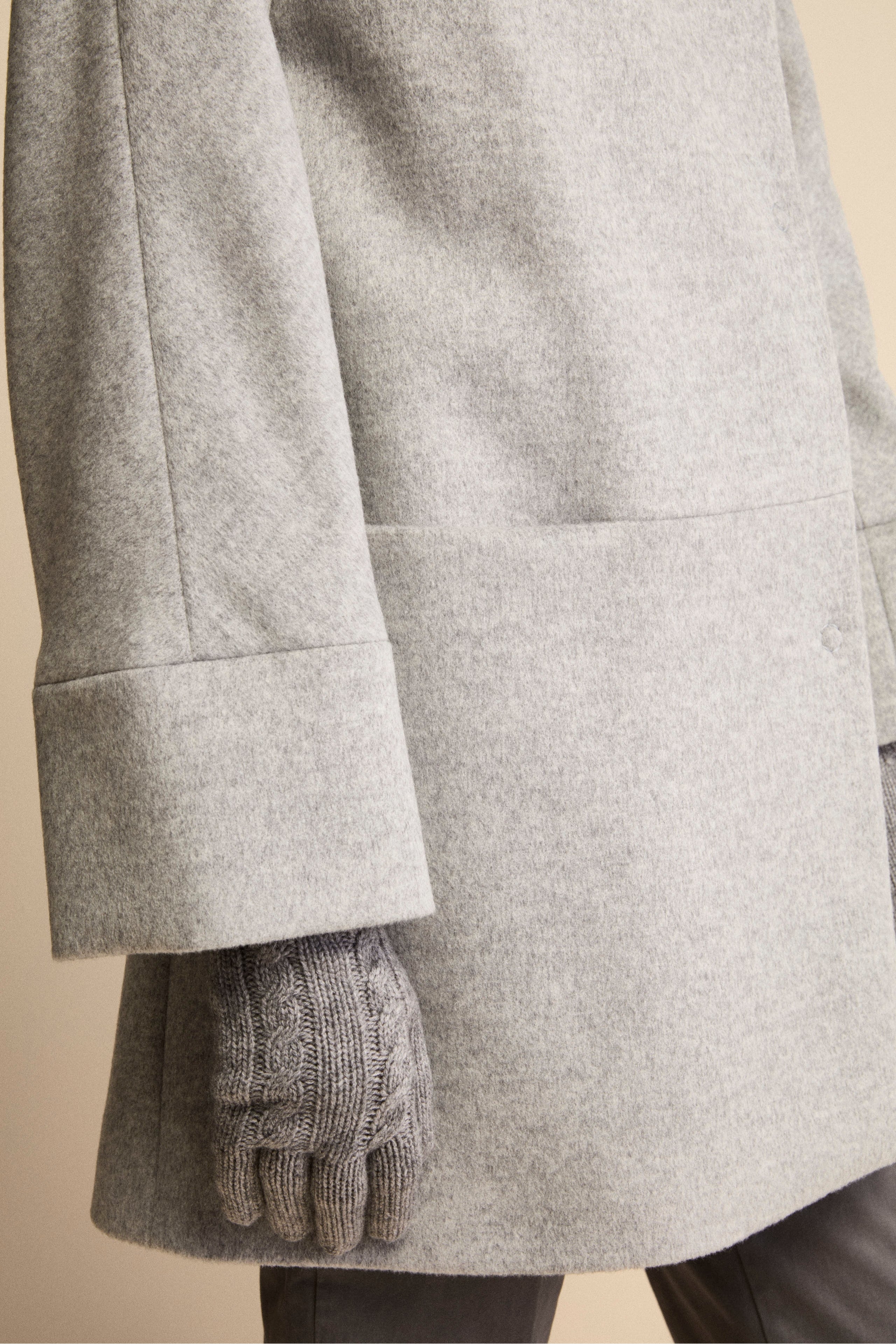 Manteau court en laine et cachemire - PERLE