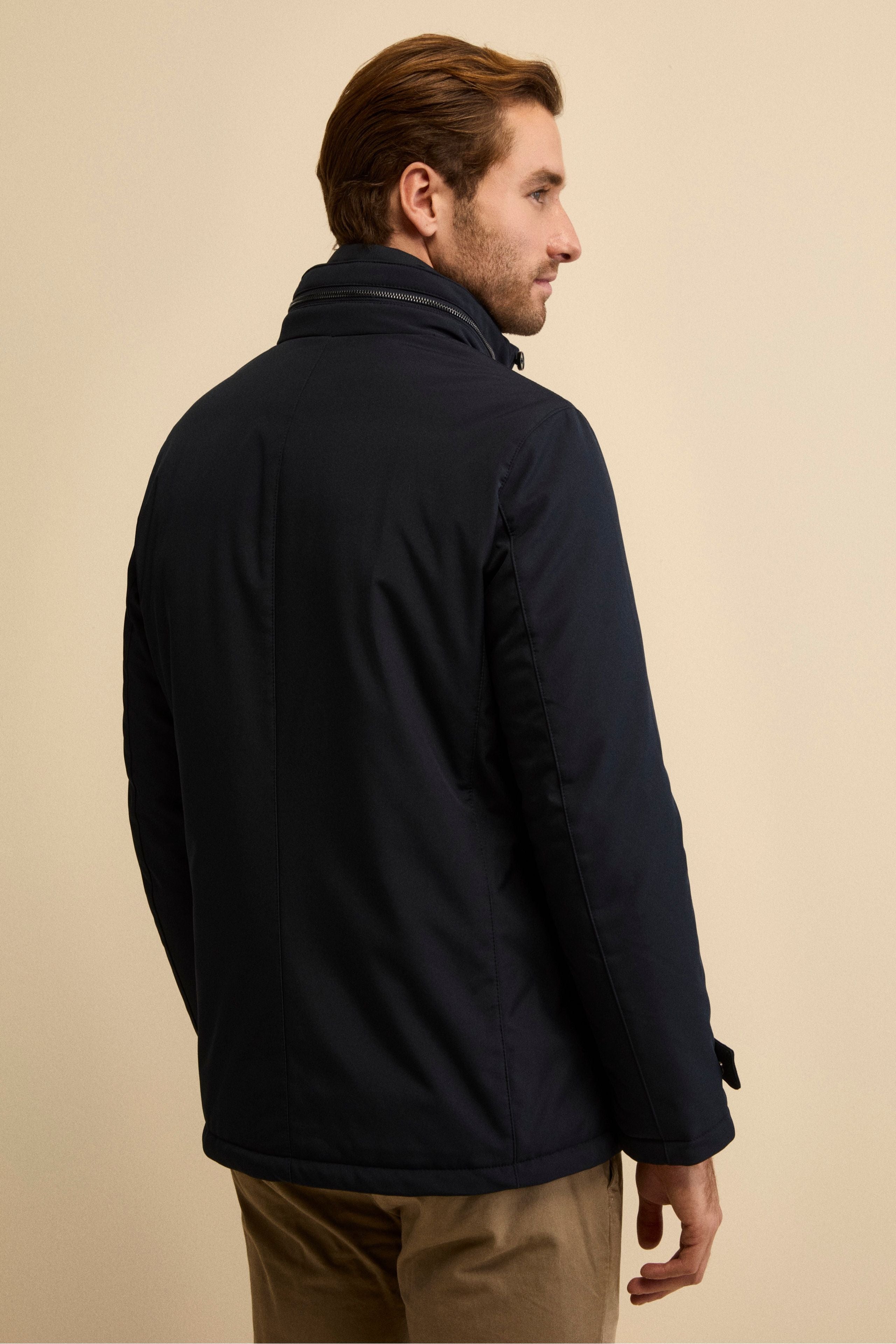 Winter Coat with Removable Bib and Detachable Hood - BLUE