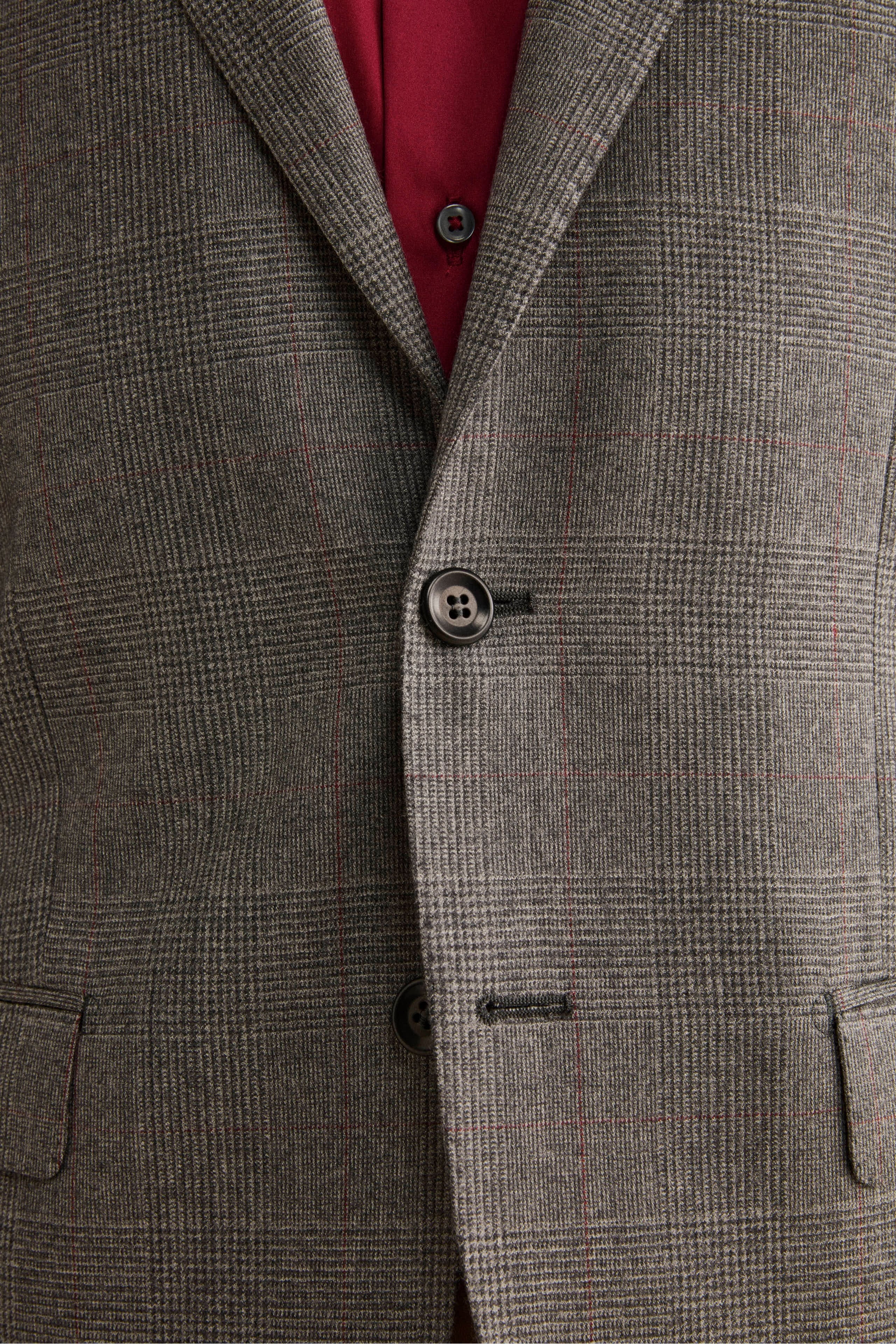 Lined Slim Fit Virgin Wool Suit - -