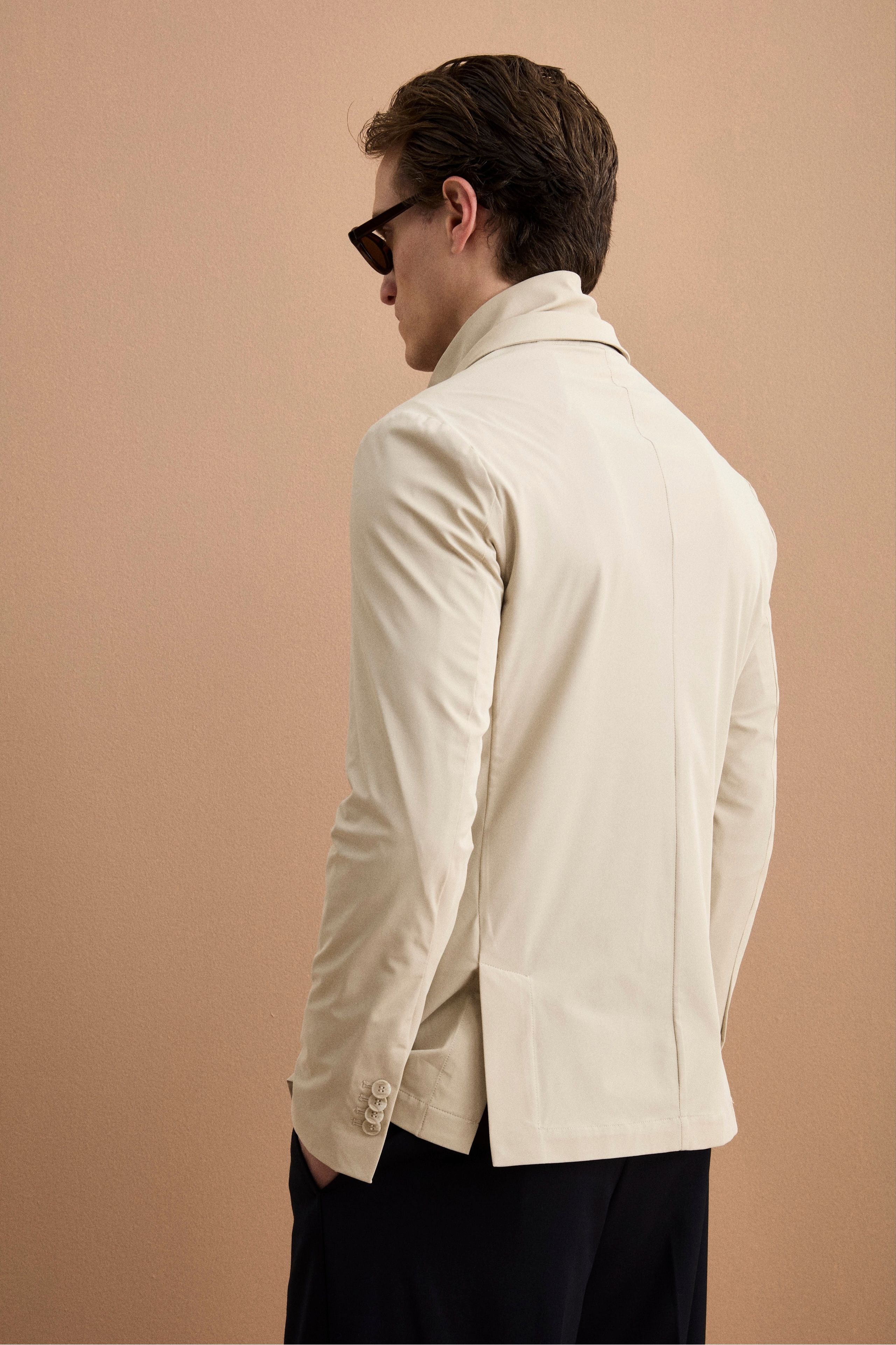 Gefütterte Technische Jacke mit Innenseinsatz - Hellgrau