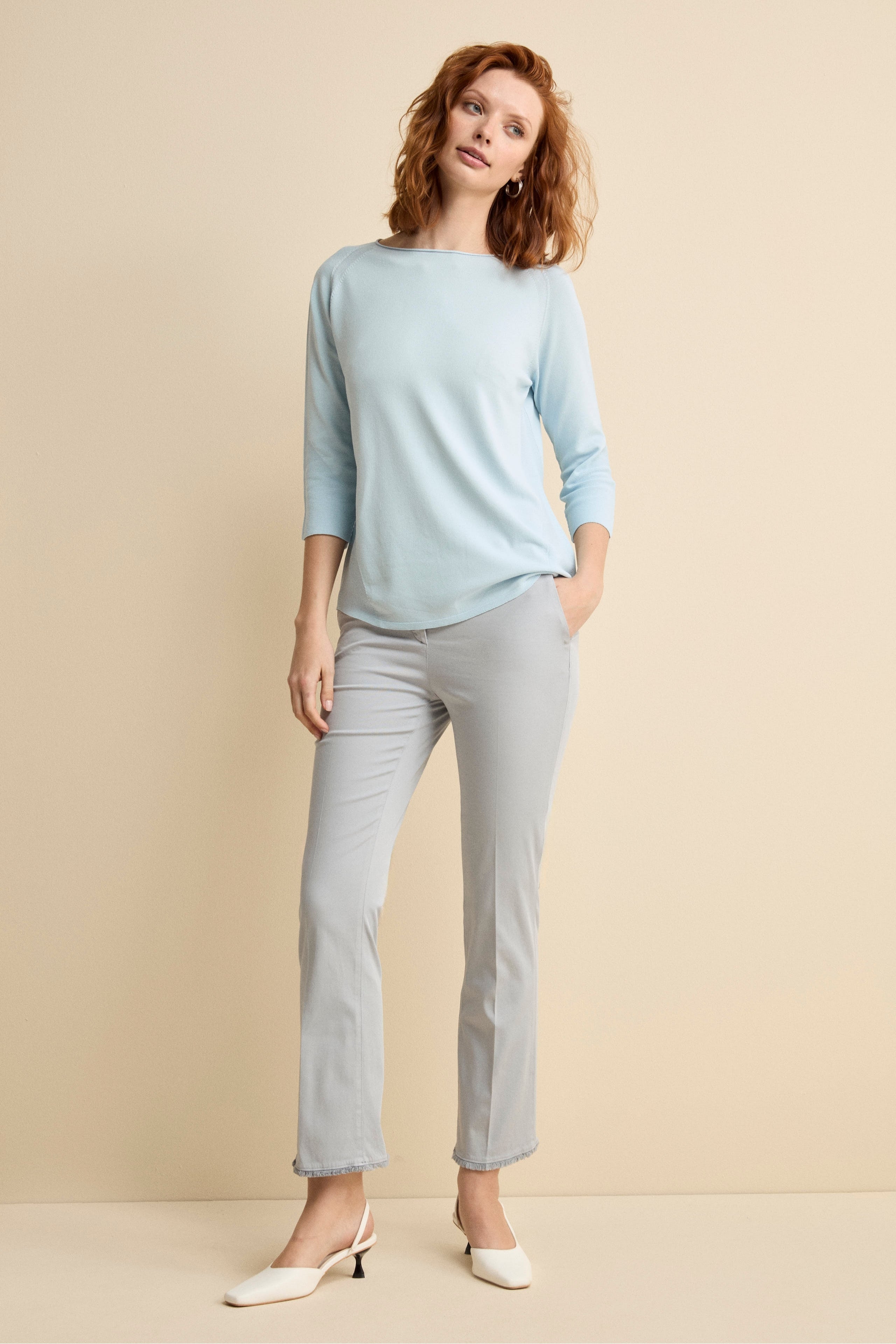 Pantalone Flare in Gabardina - PERLA