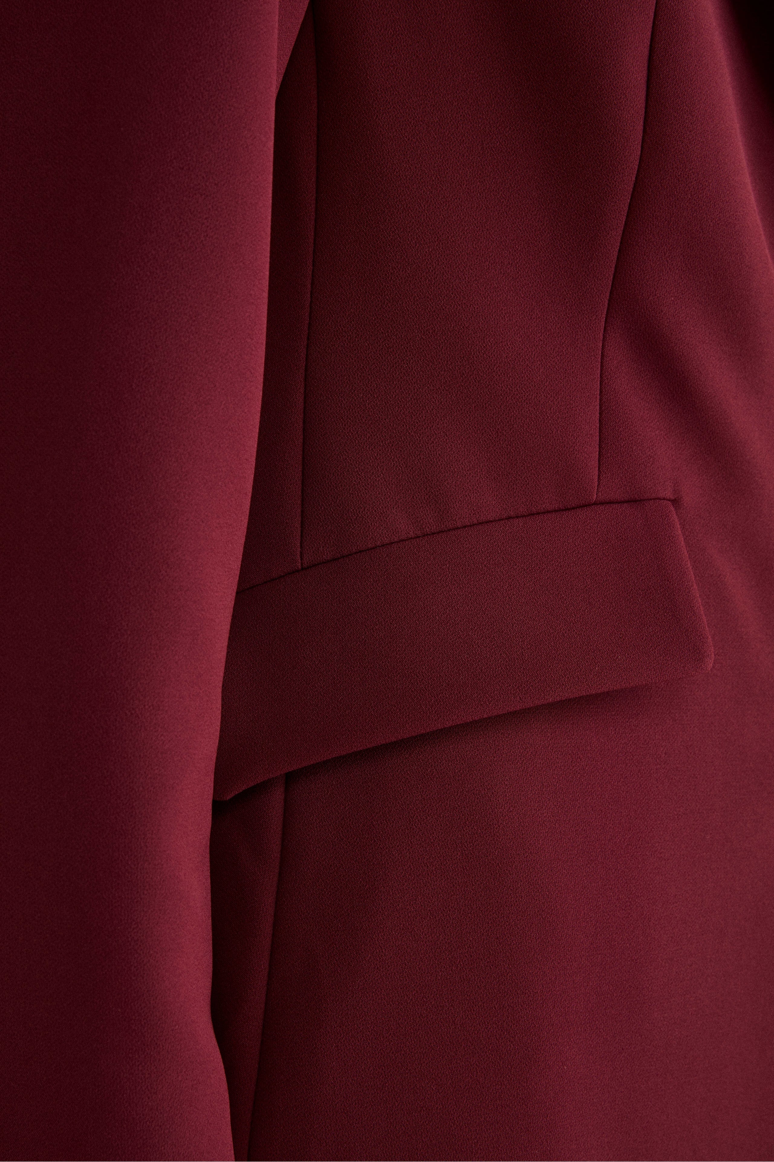 Lined Bi-Stretch Jacket Regular Fit - Burgundy