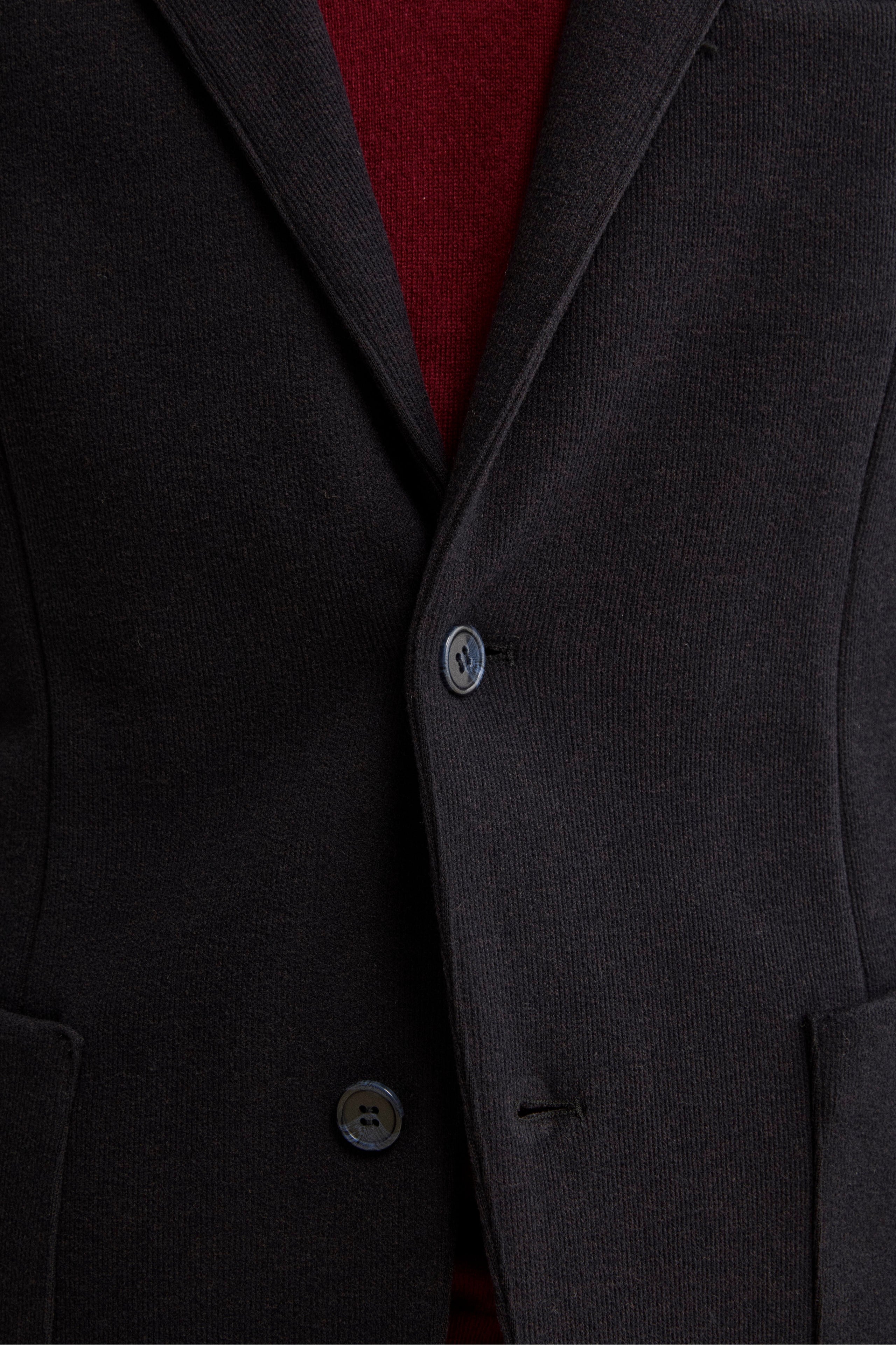 Ungefüttertes Einreiher Jersey Sakko - BLAU