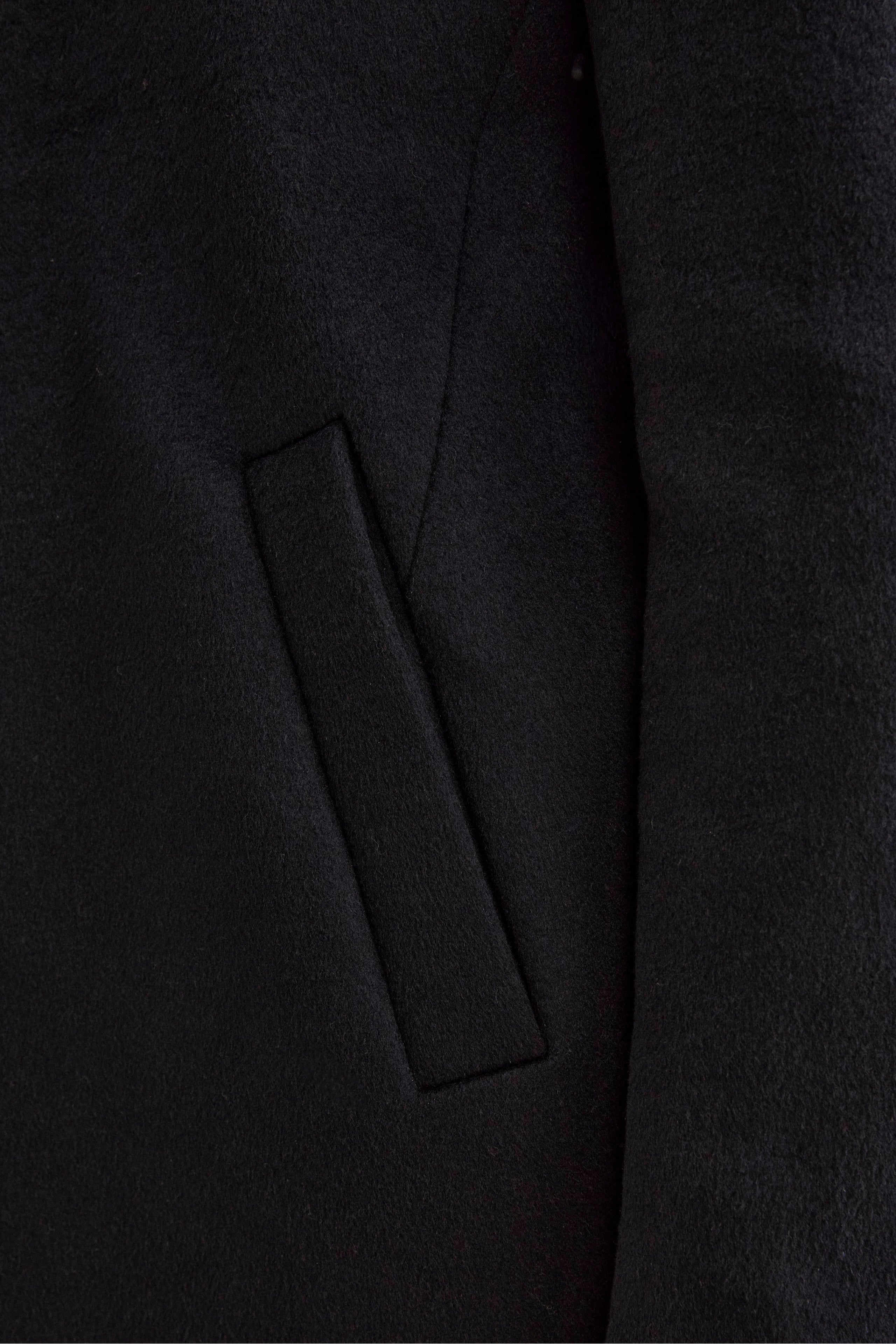 Wool-Blend Lined Coat with Bib - BLUE