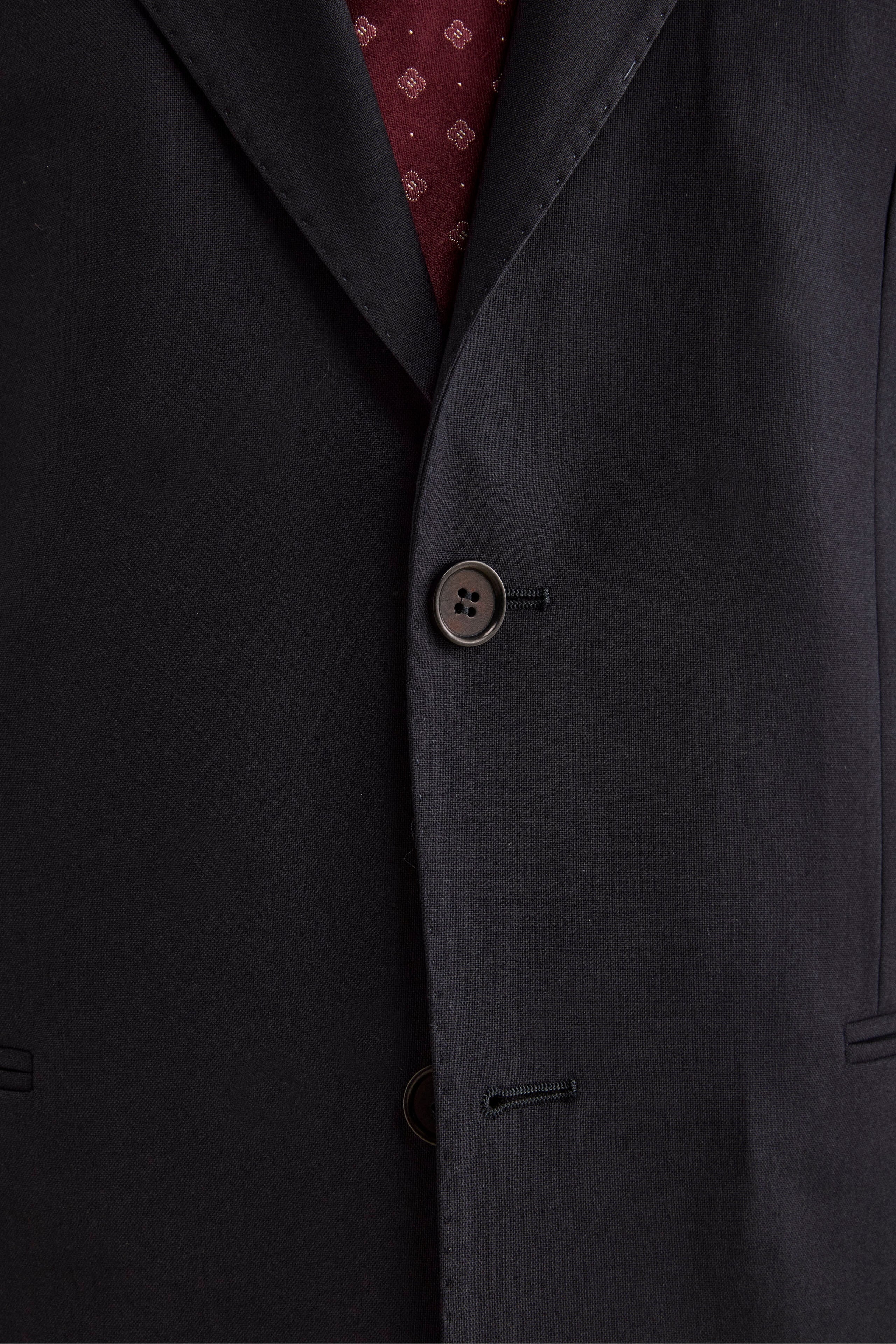 Virgin Wool Slim Fit Suit with Peak Lapel - Blue