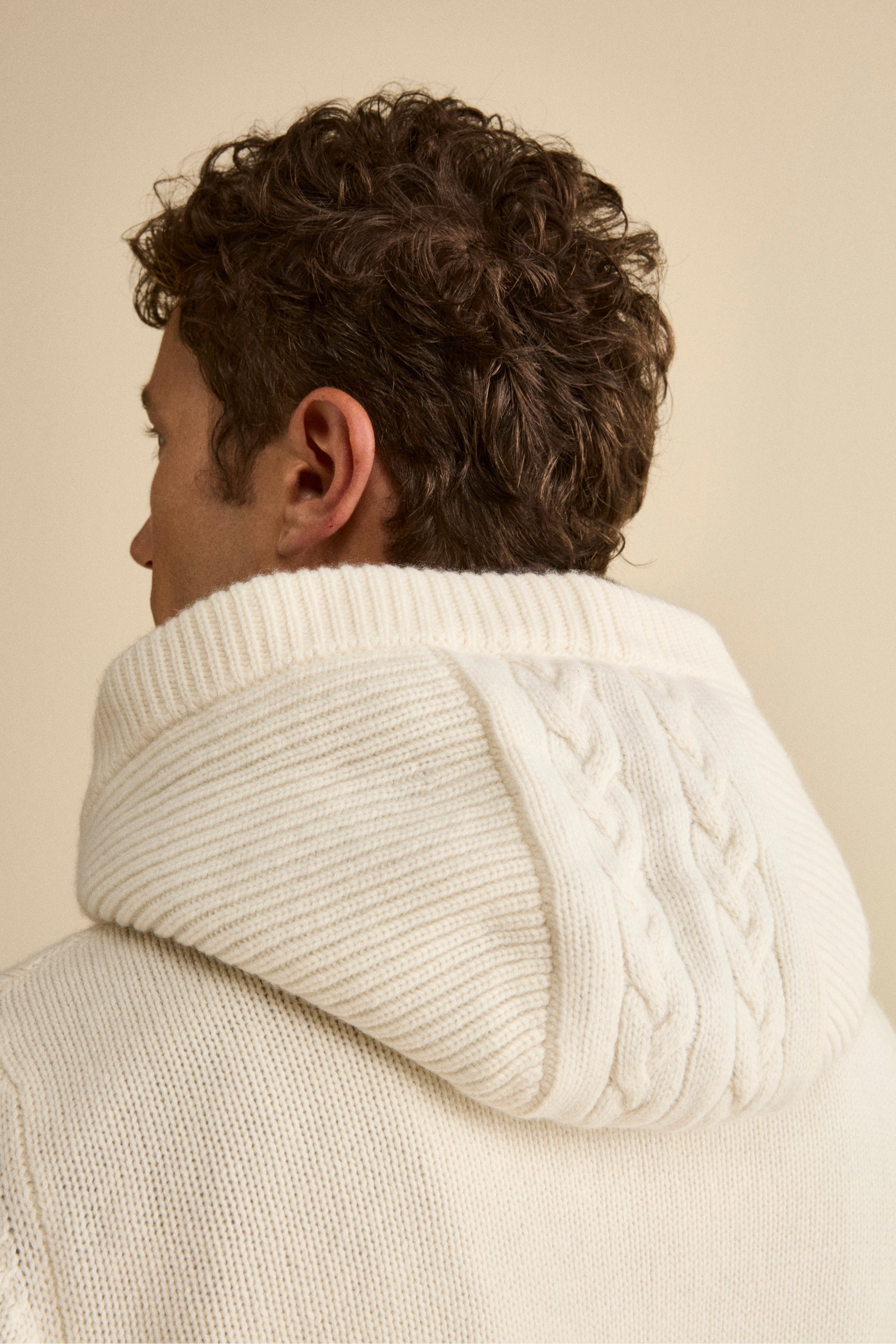Cashmere Bomber with Hood and Fur - WHITE