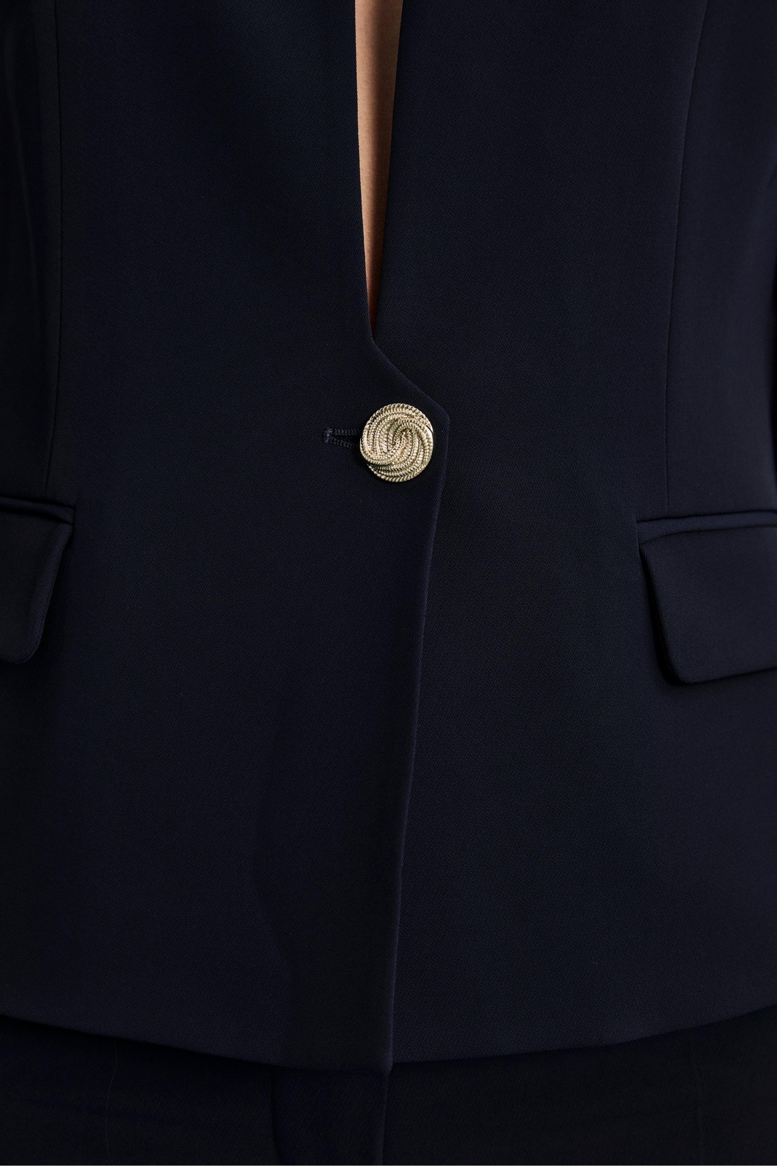 Blazer Elegante con Scollo Ampio - BLU