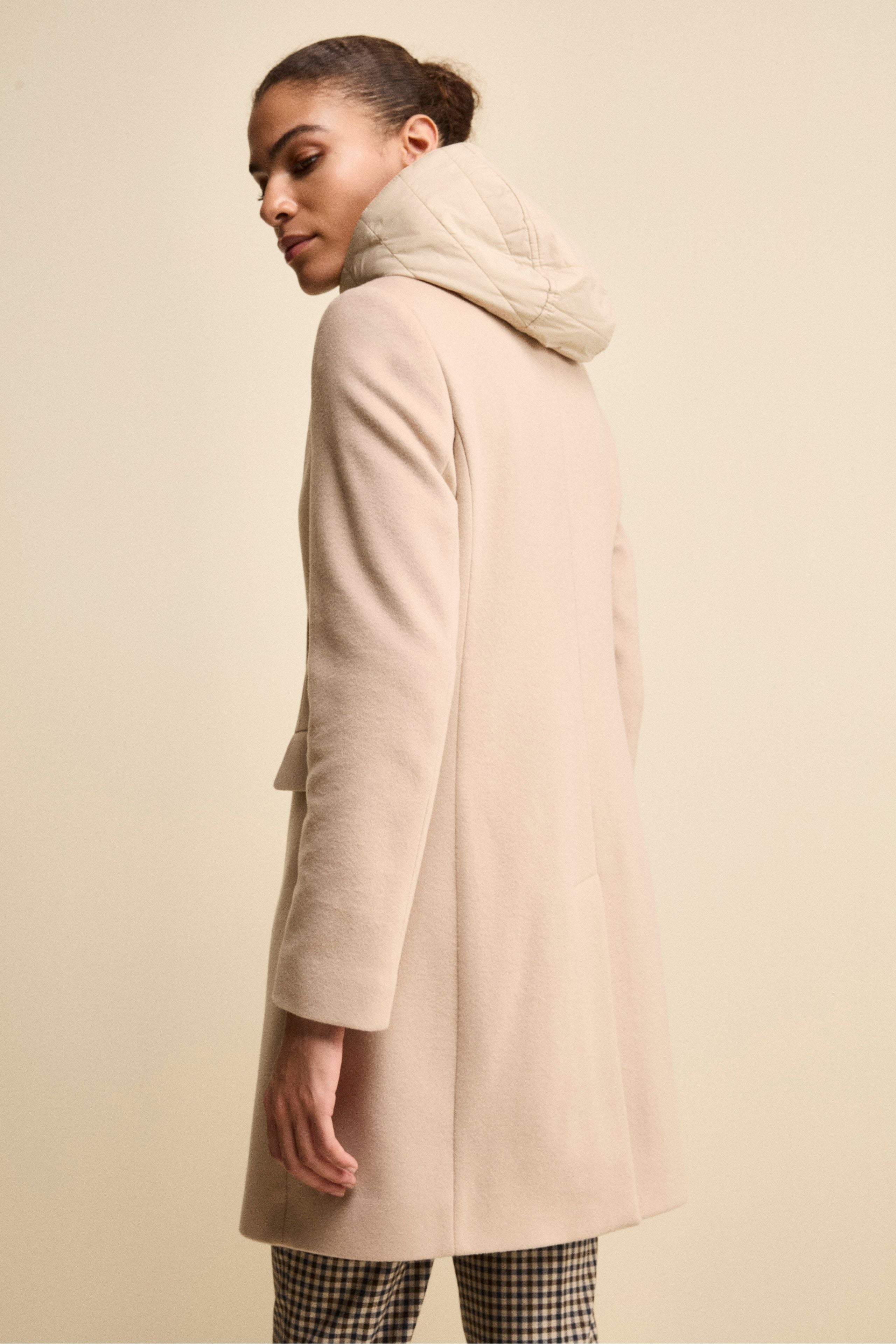 Coat in wool and cashmere - Chalk white