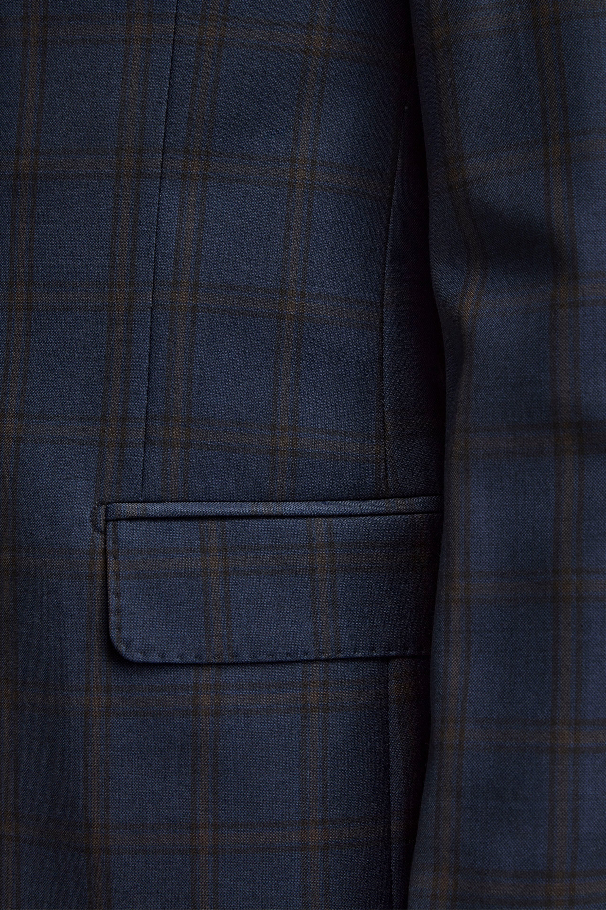 Slim-Fit Checked Lined Suit in Virgin Wool - Blue check