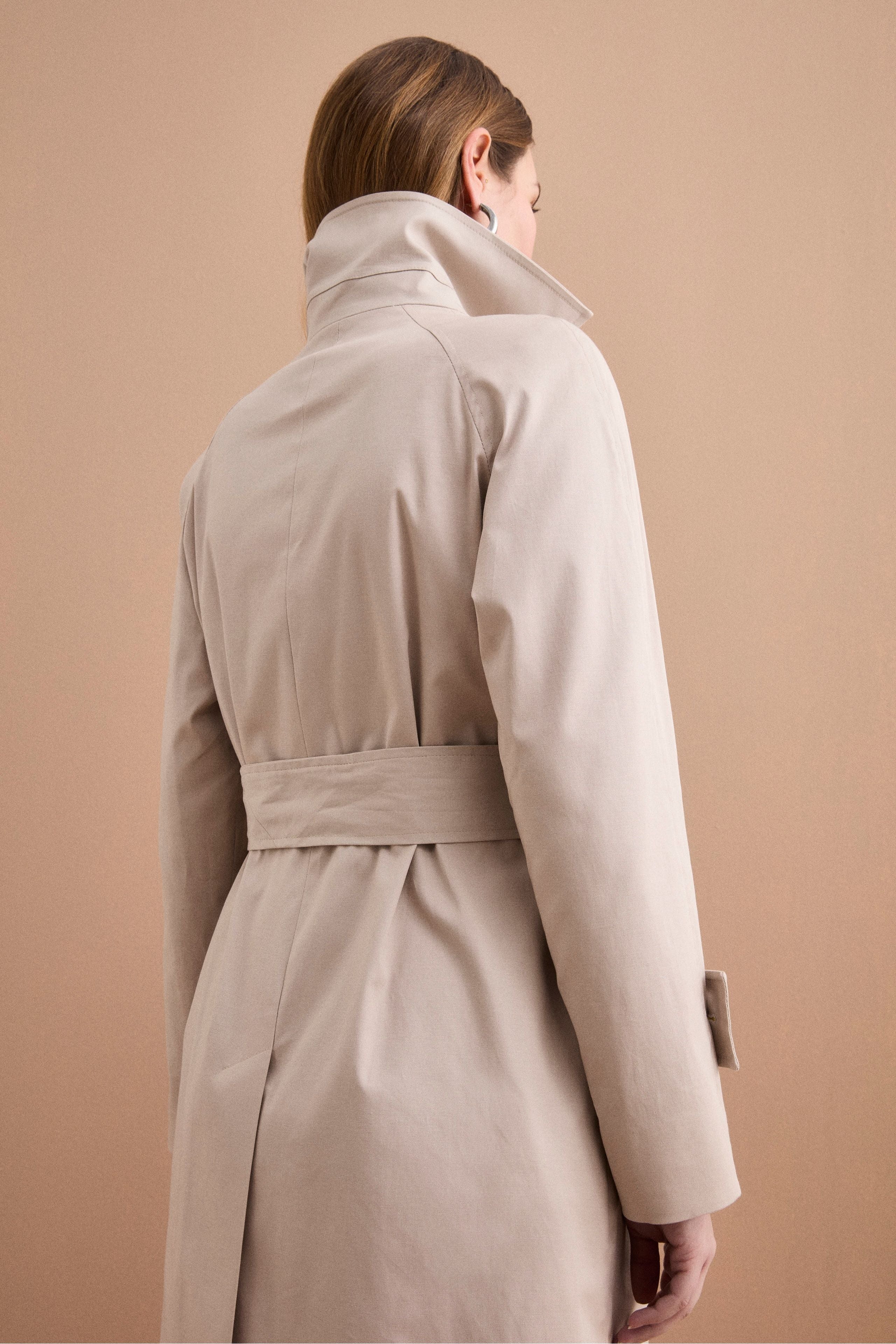 Trench Doppiopetto in Cotone con Cintura - SABBIA