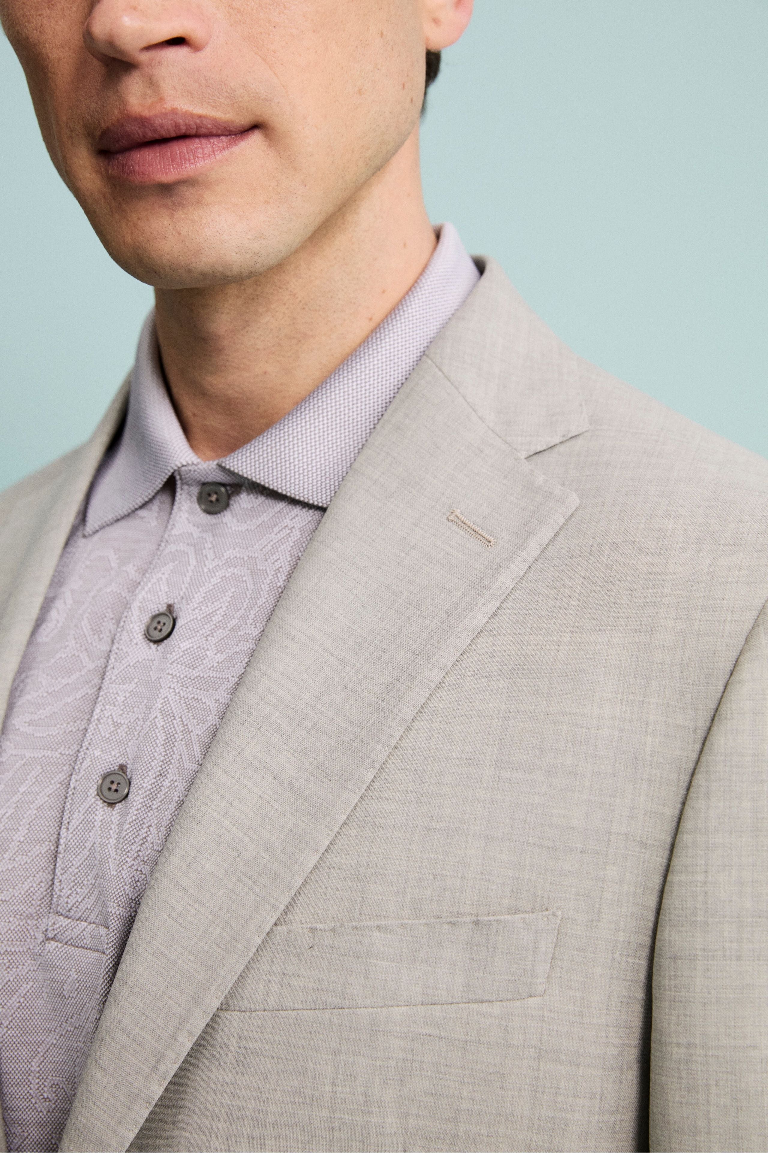 Abito Colorato Monopetto in Lana Vergine - GRIGIO CHIARO