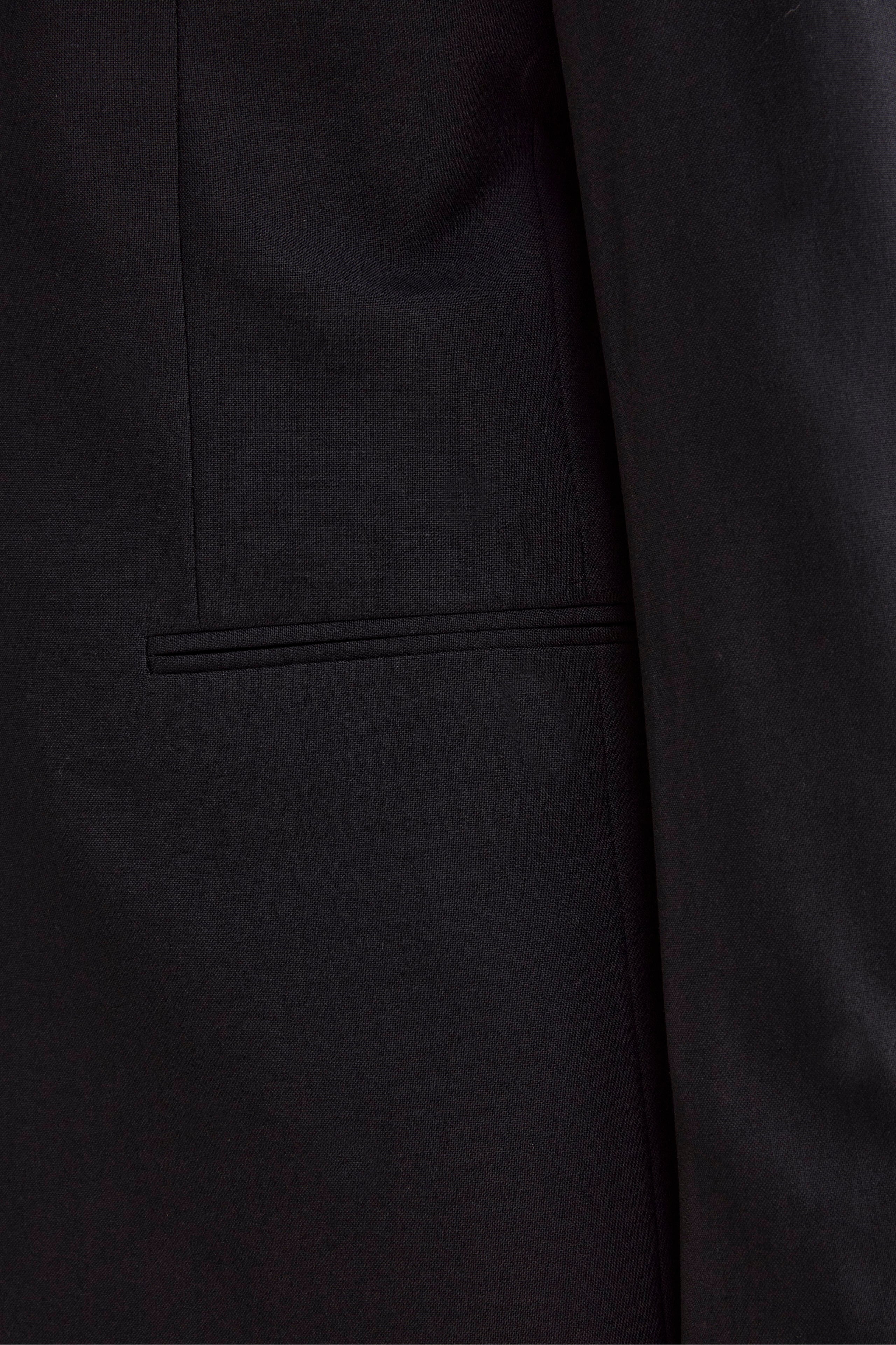 Virgin Wool Slim Fit Suit with Peak Lapel - Blue