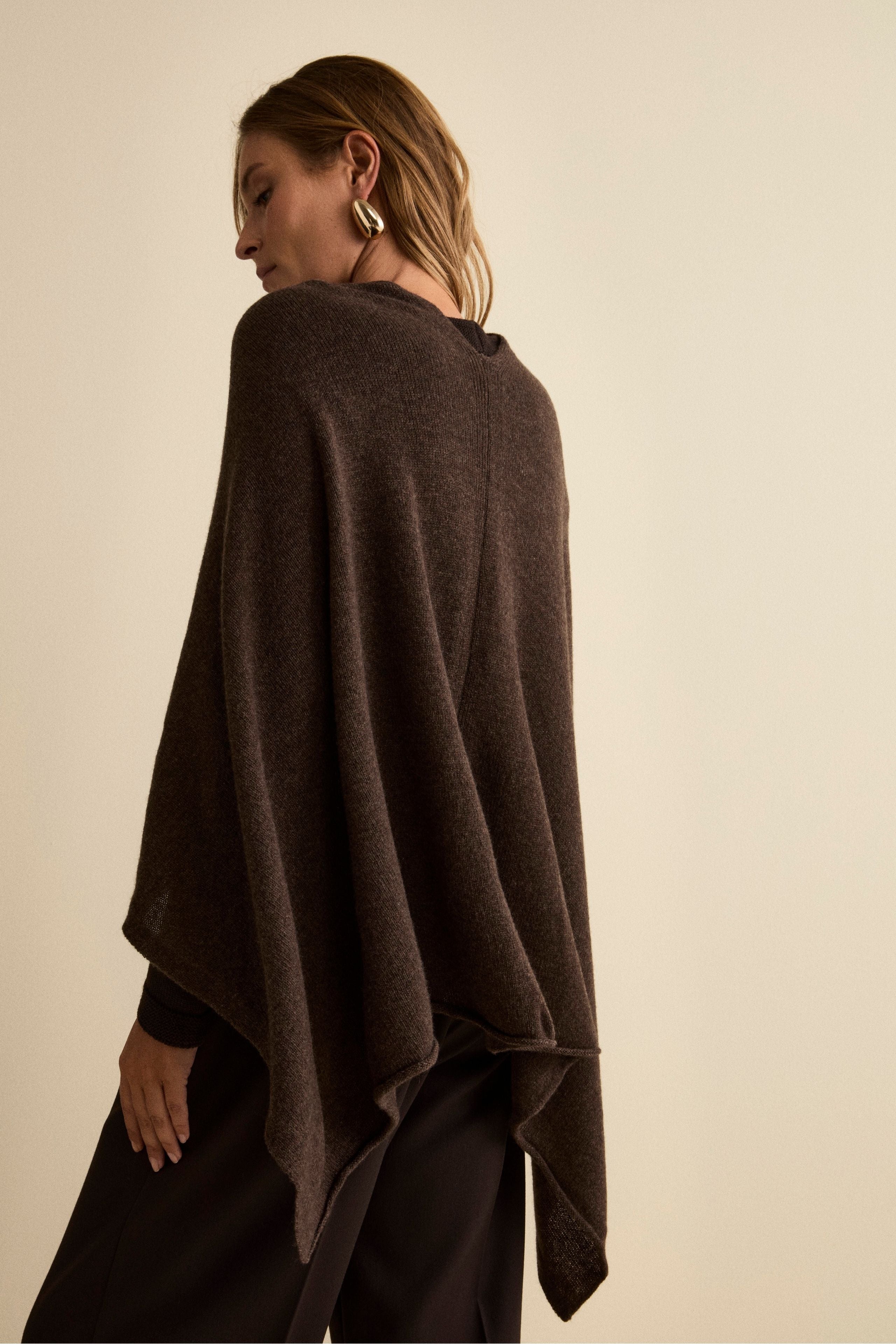 Cashmere cape - Brown