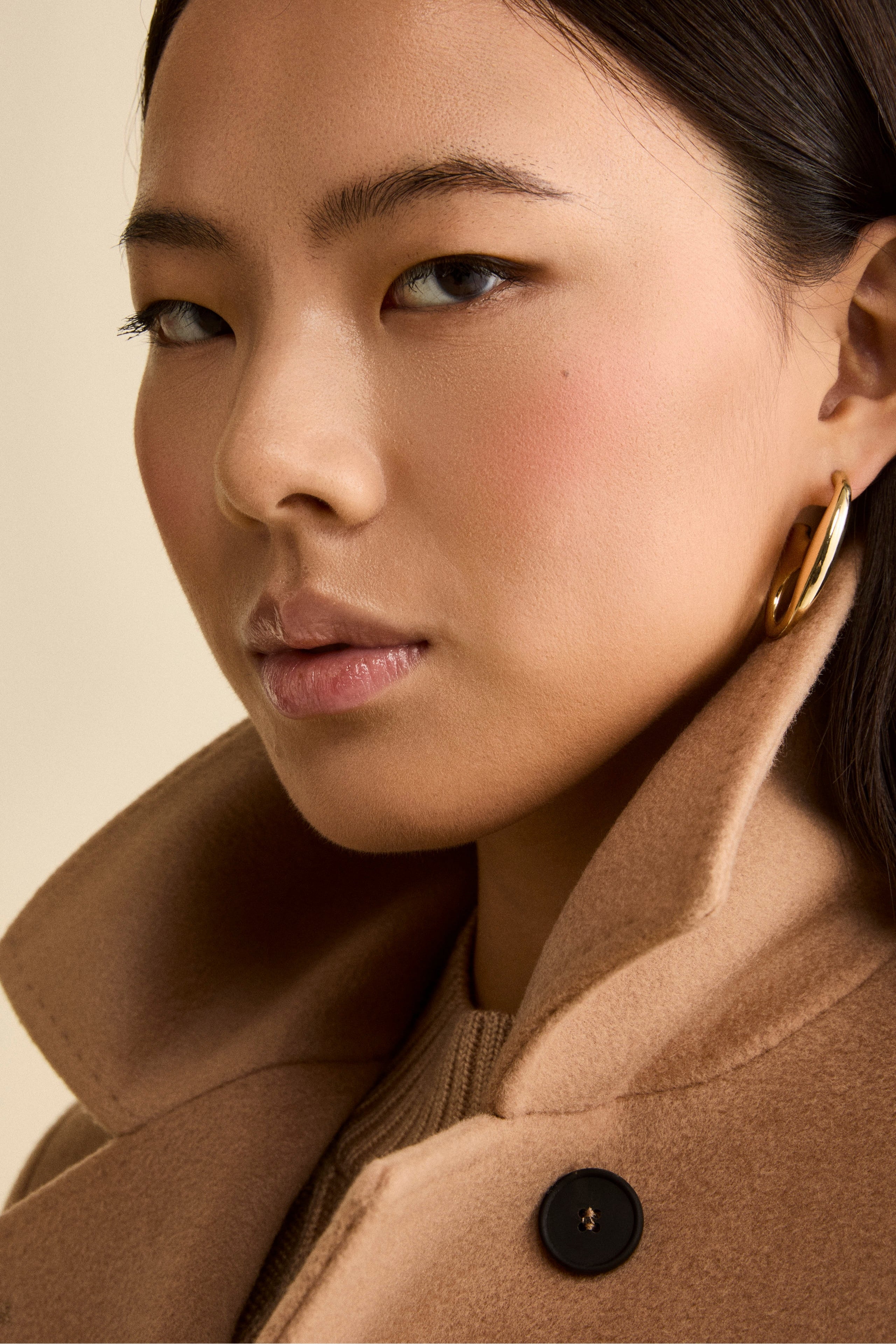 Long coat in wool and cashmere - CAMEL