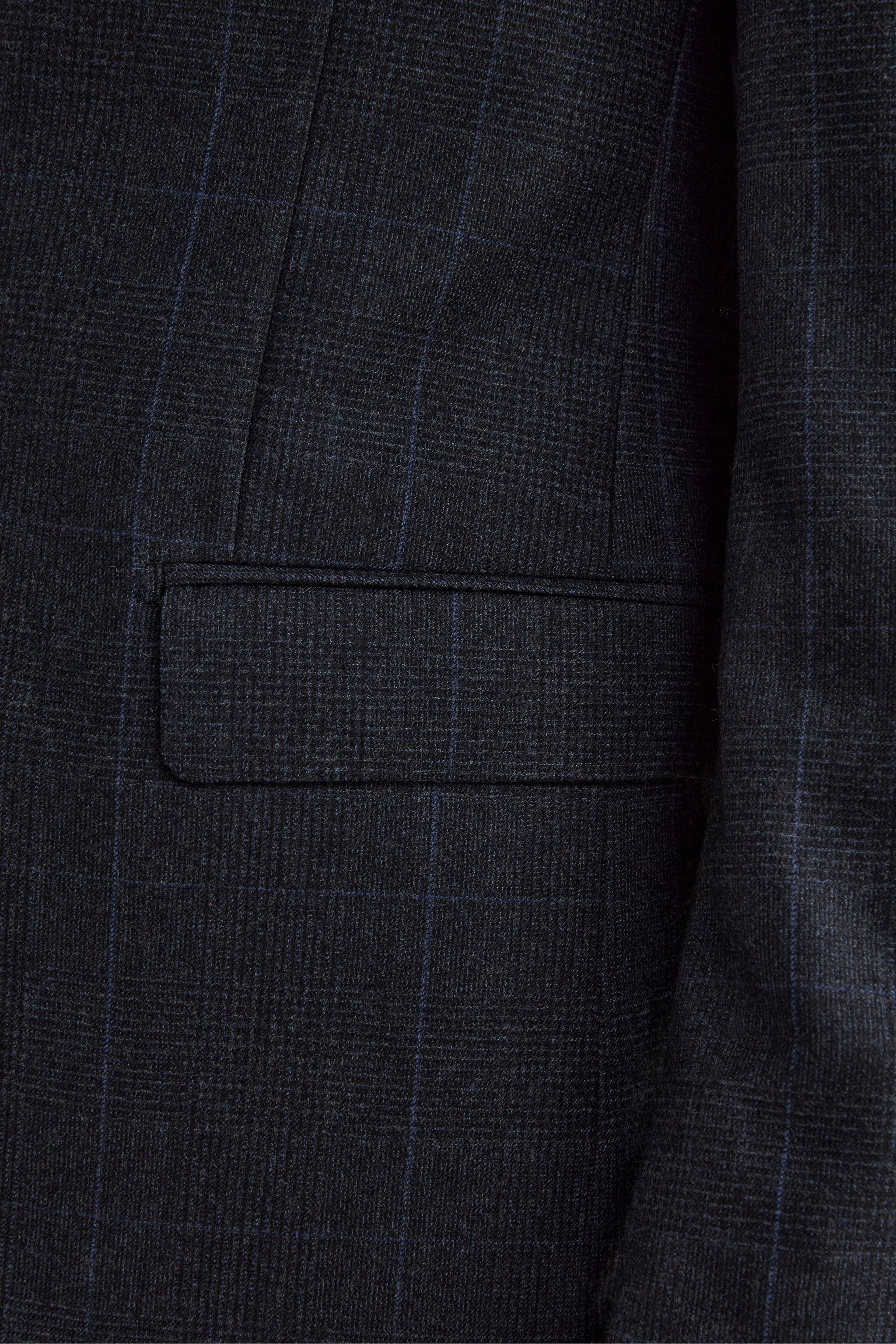 Virgin Wool Slim Fit Suit with Notch Lapel - -