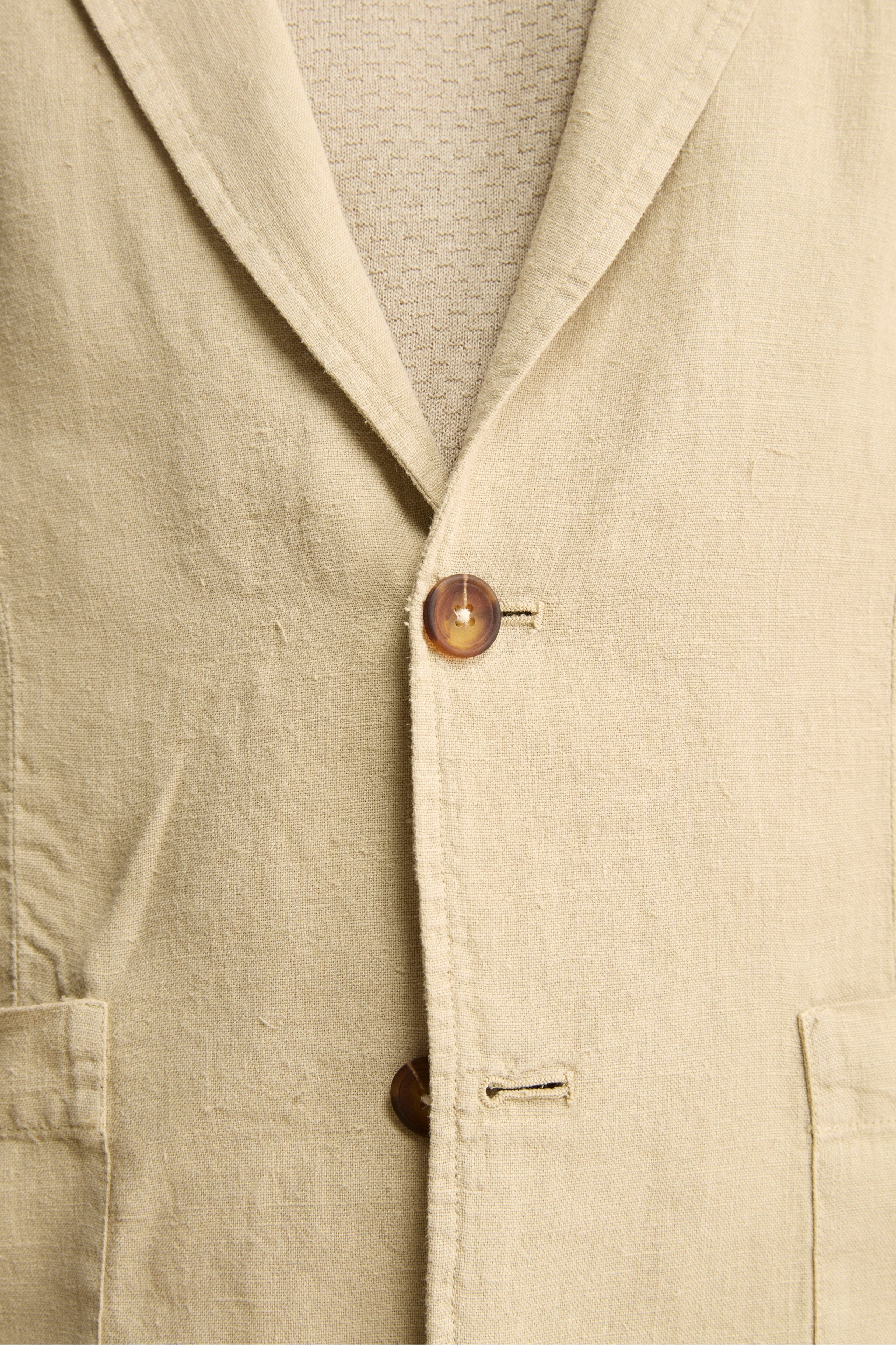 Giacca Beige in Lino - BEIGE