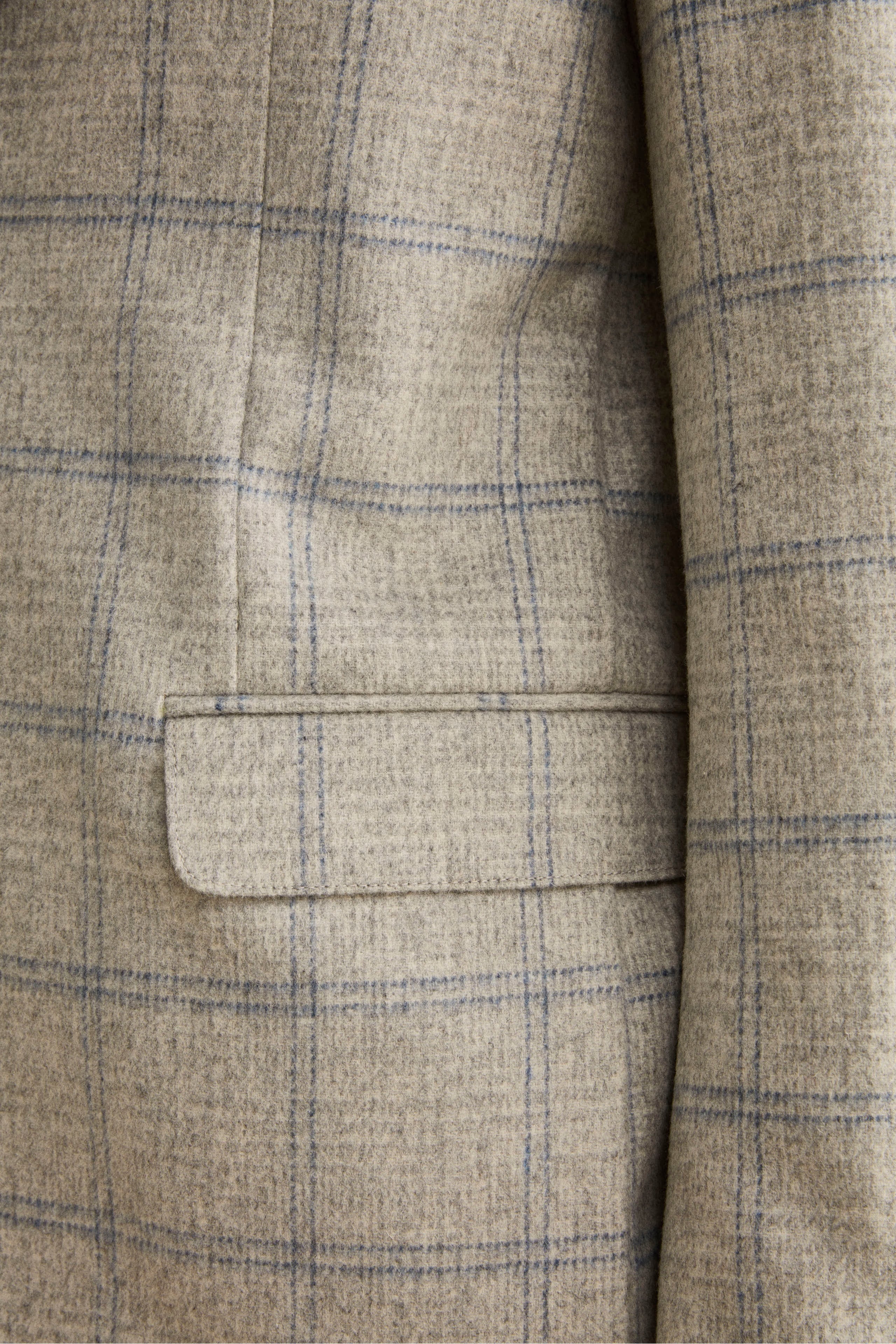 Unstructured Check Jacket in Wool Blend - PEARL