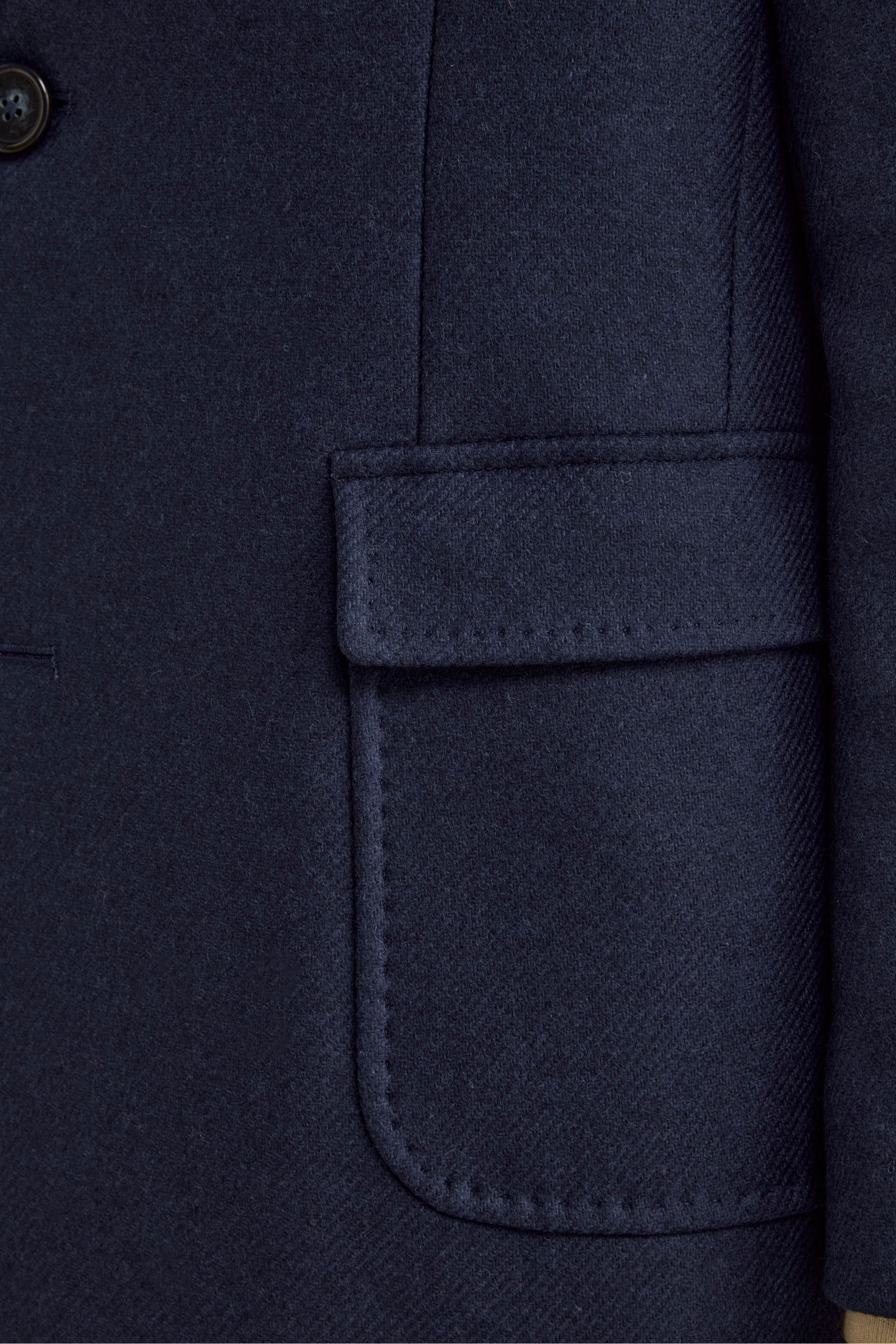 Twill Coat in Wool - BLUE