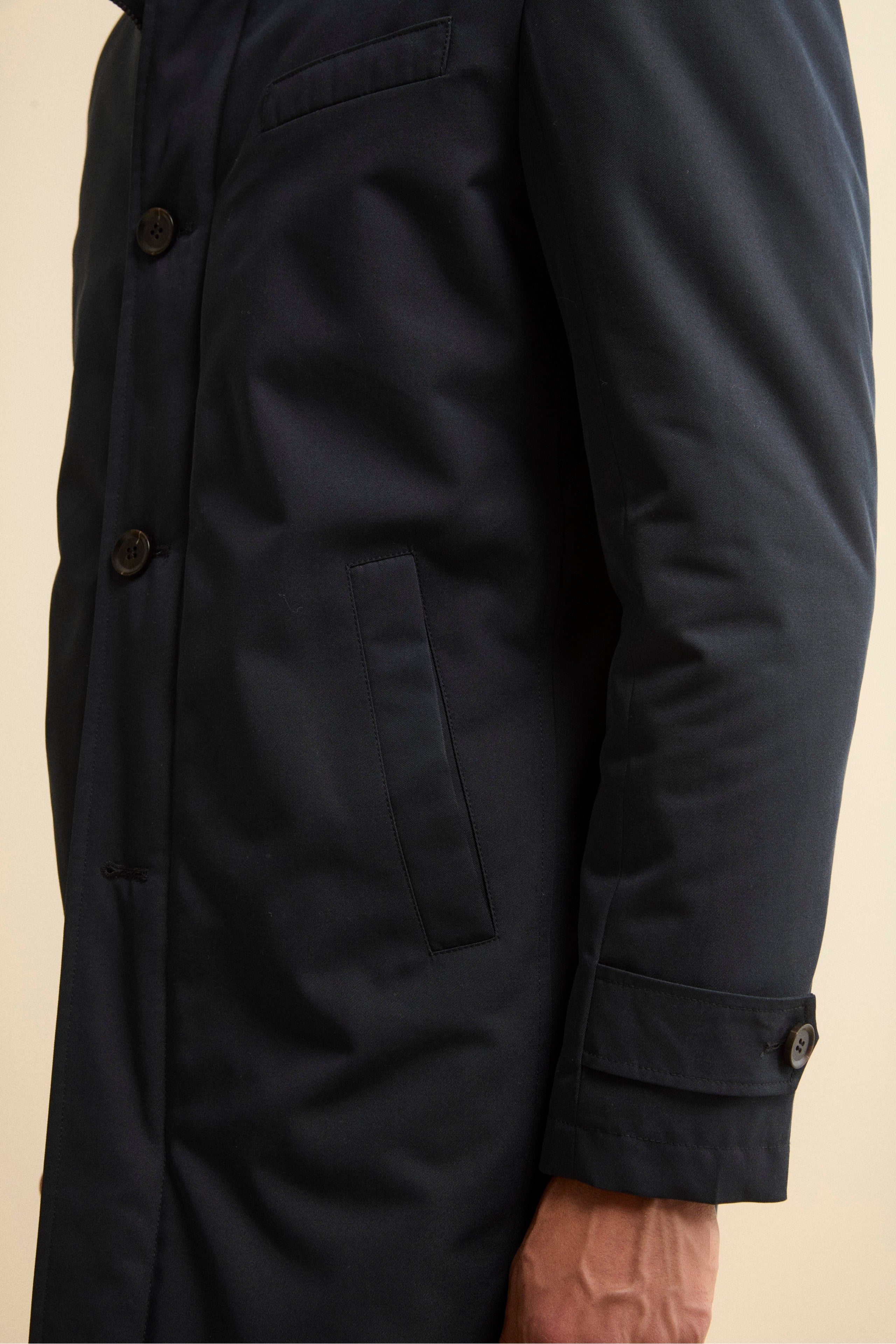 Raincoat with placket - BLUE