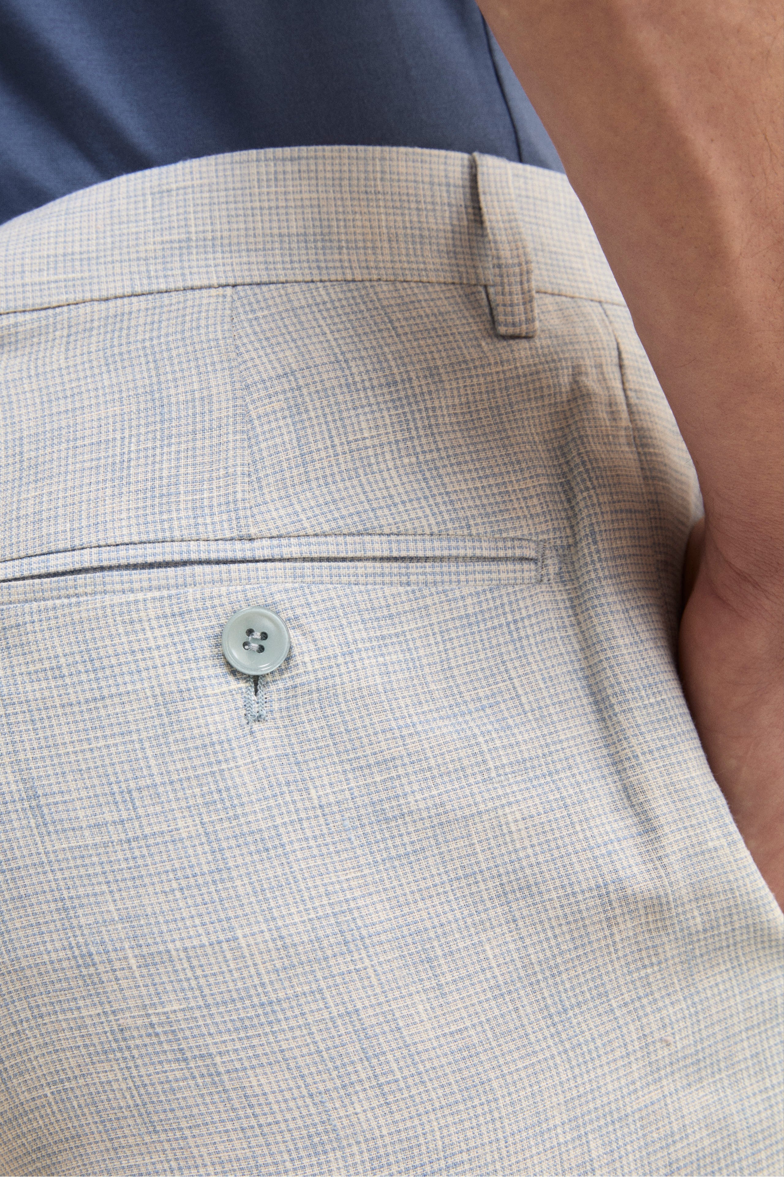 Abito Monopetto Slim Fit in Lino - FANT. AZZURRO