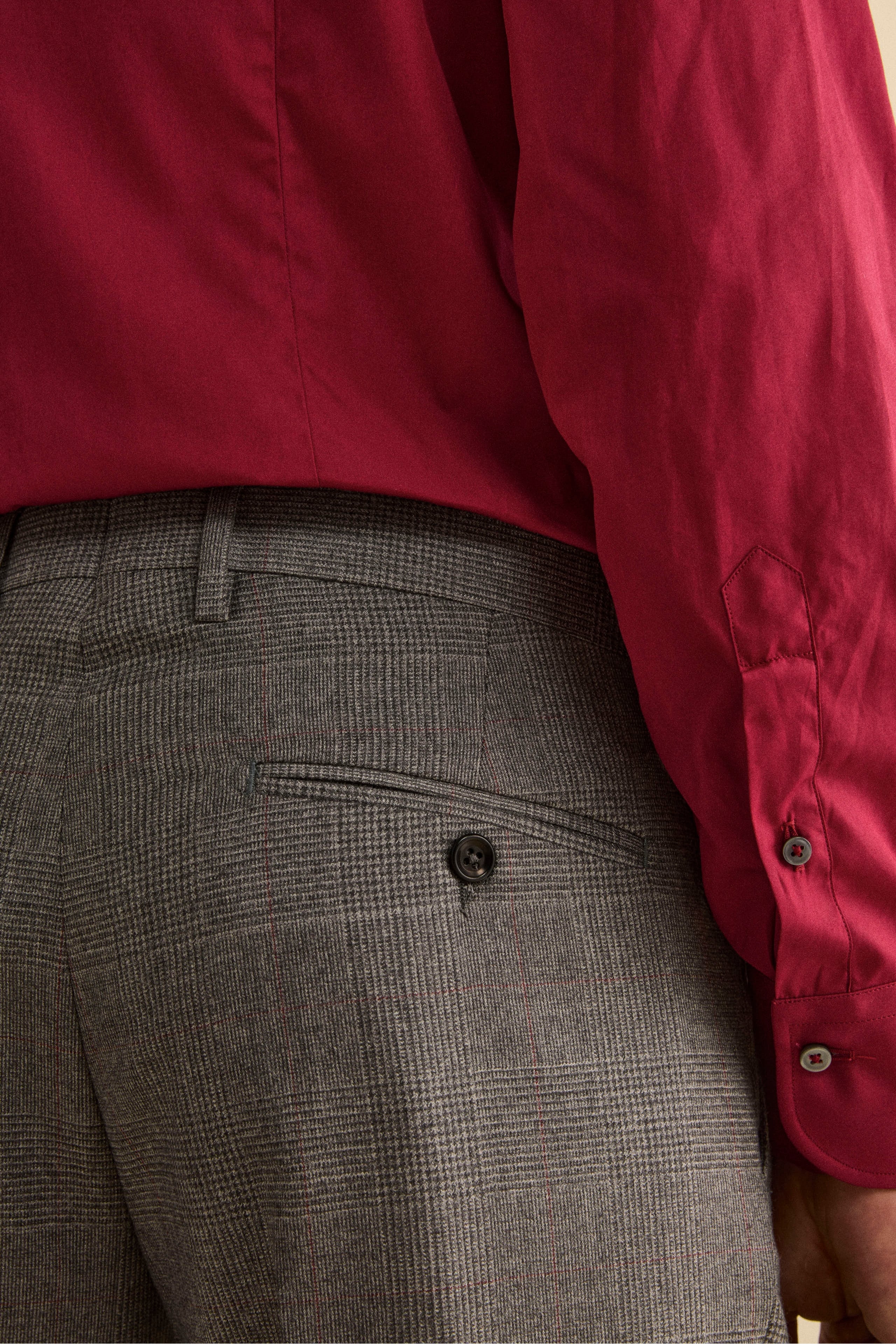 Lined Slim Fit Virgin Wool Suit - -