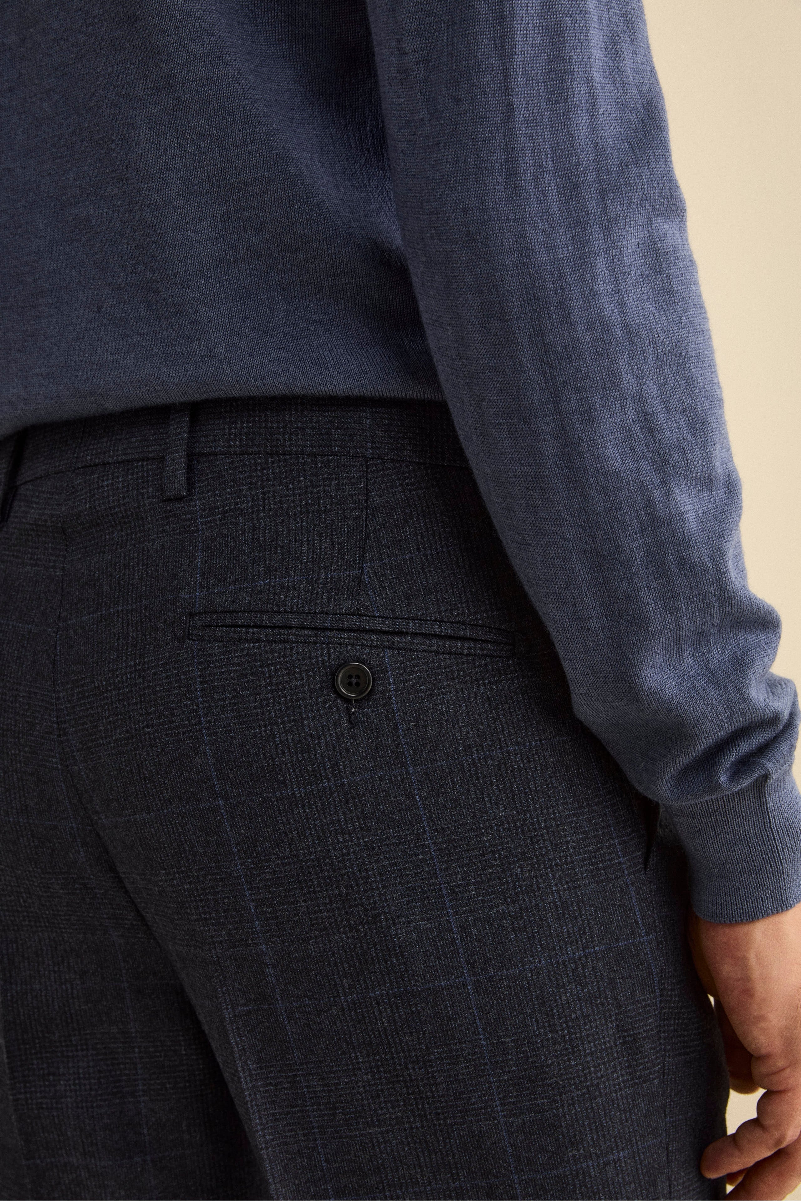 Virgin Wool Slim Fit Suit with Notch Lapel - -