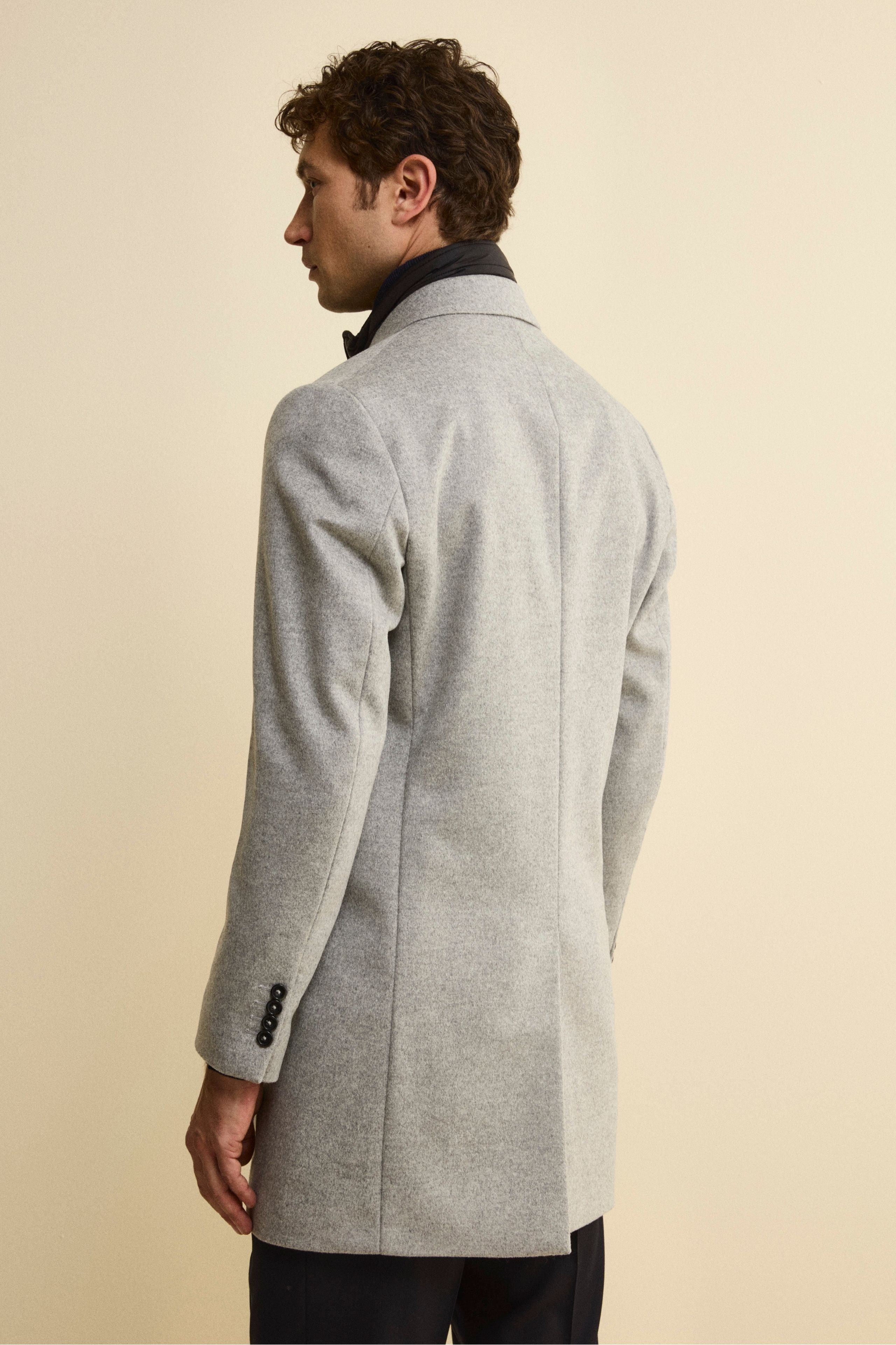 Wool and cashmere coat - Light grey