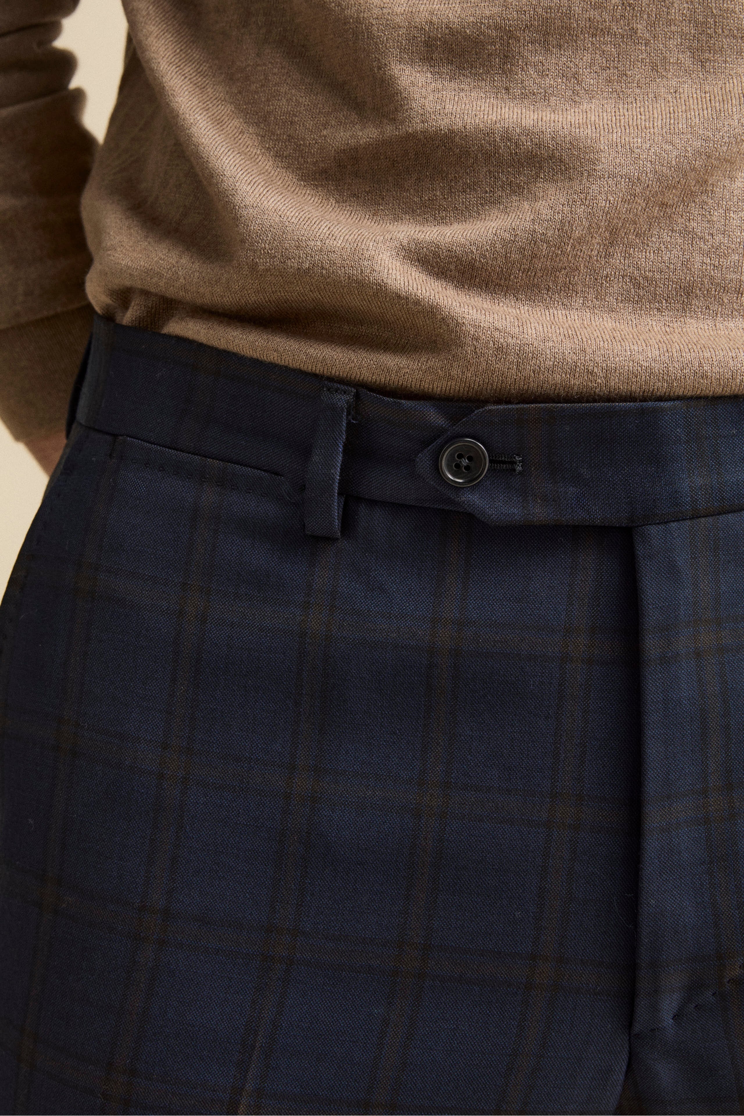 Slim-Fit Checked Lined Suit in Virgin Wool - Blue check