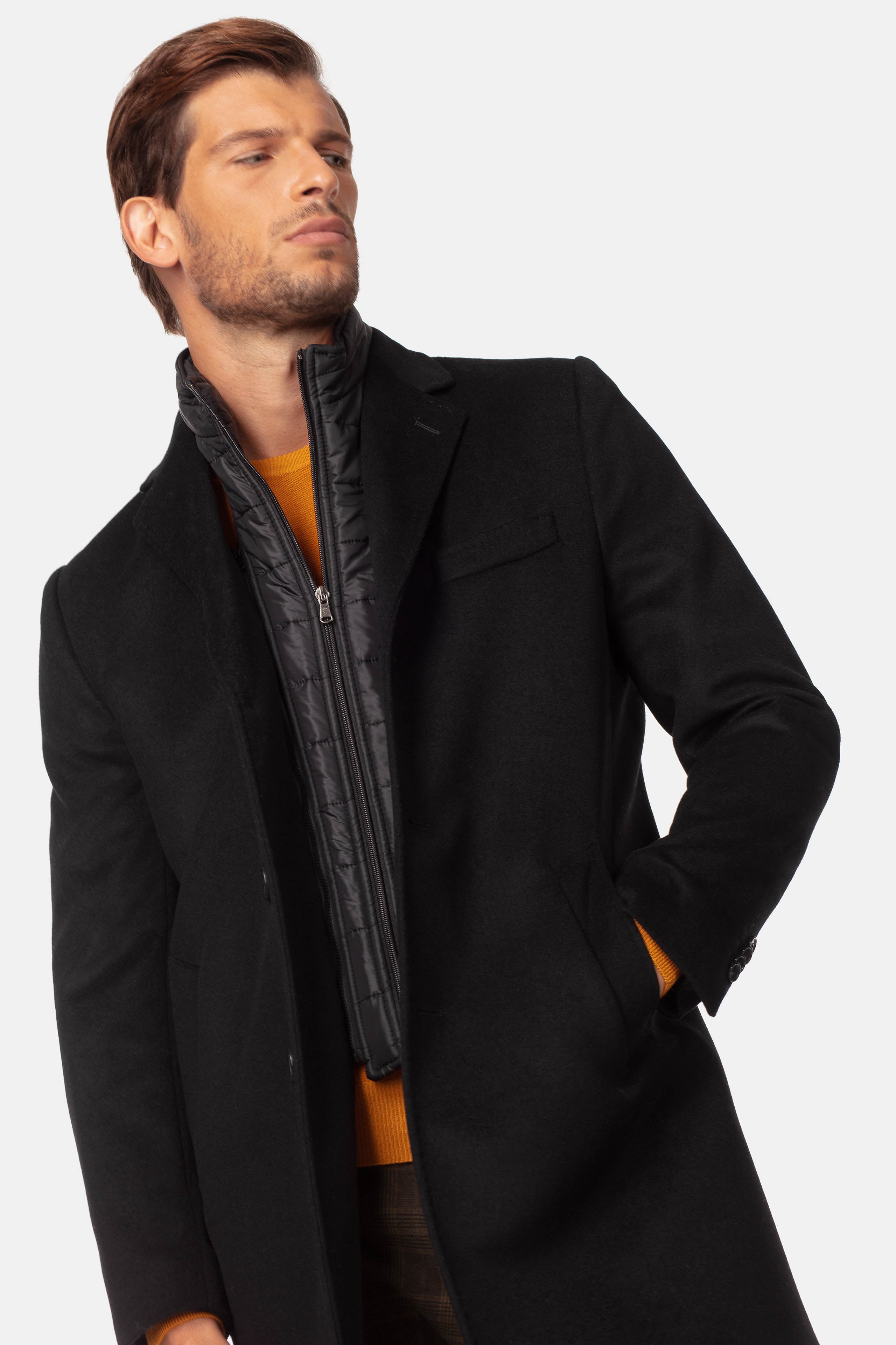 Wool and cashmere coat BLACK 44 - Main Image