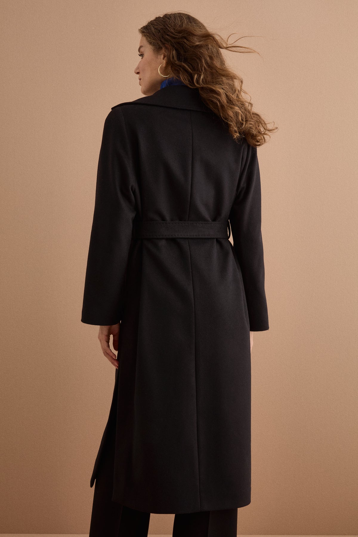 Cappotto lungo in lana e cashmere - NERO