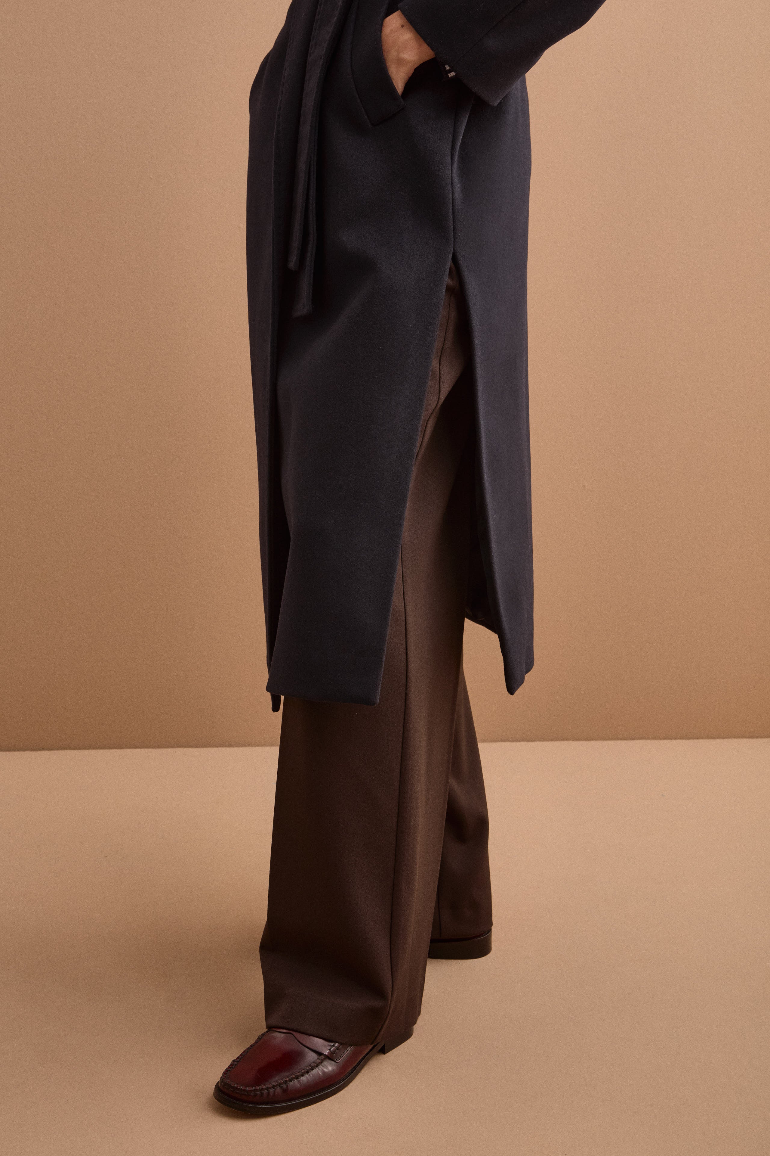Cappotto lungo in lana e cashmere - BLU