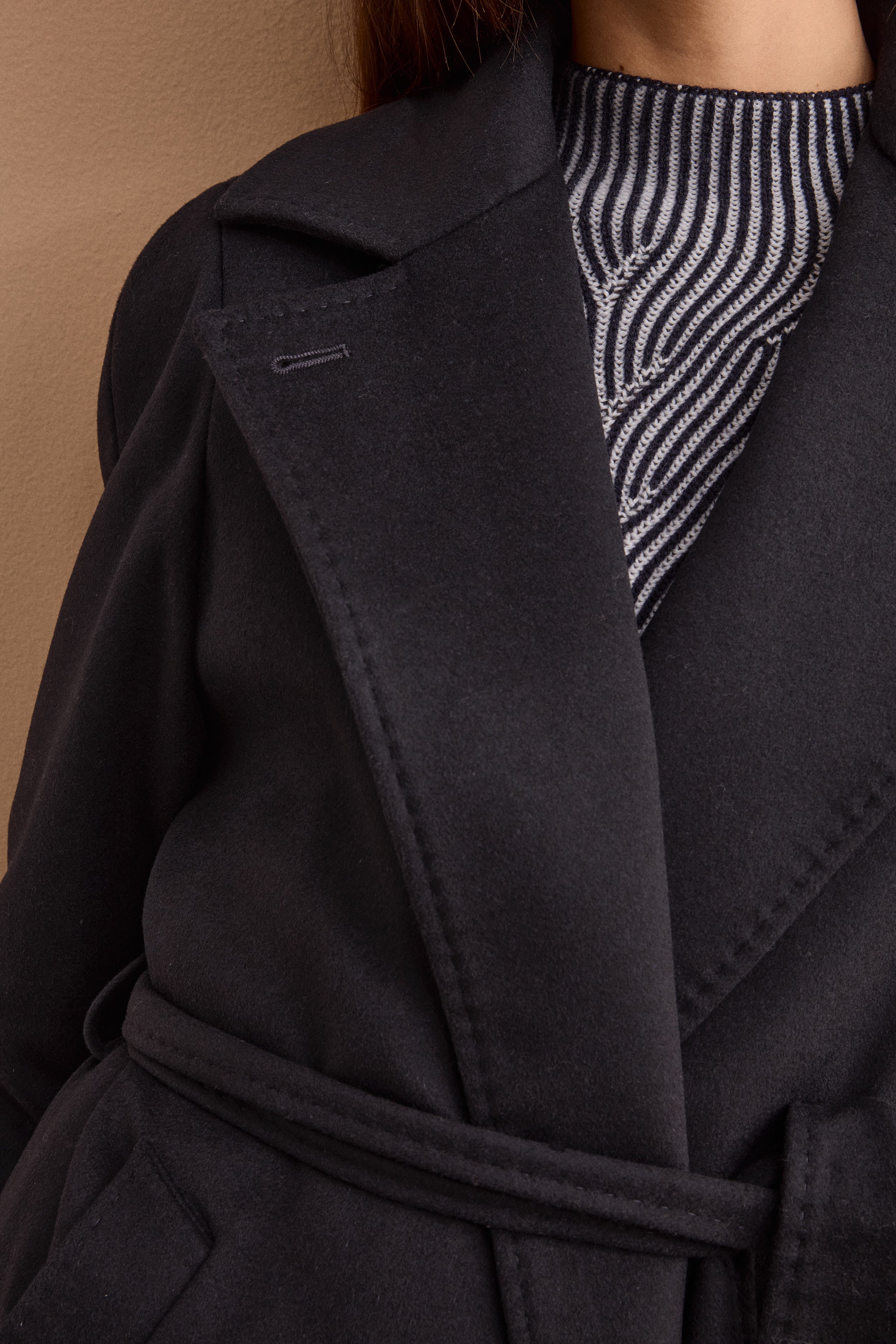 Cappotto lungo in lana e cashmere - BLU