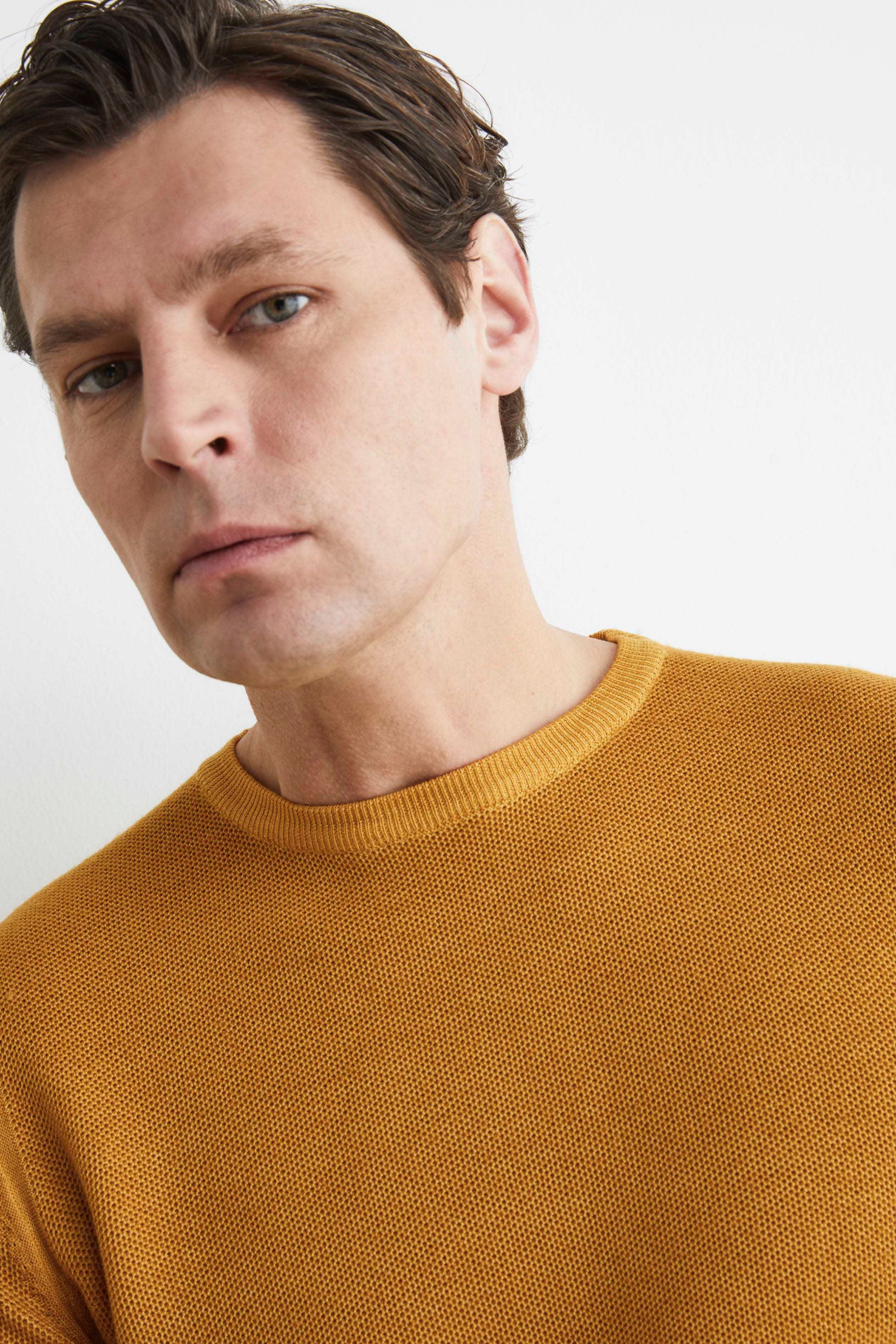 Maglia in lana a nido d’ape - SENAPE