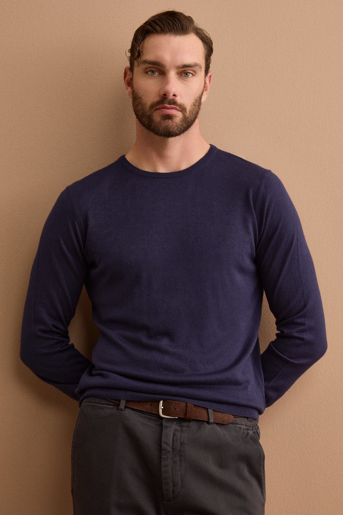 Jersey de soie et de cachemire extra-fin - Bleu nuit