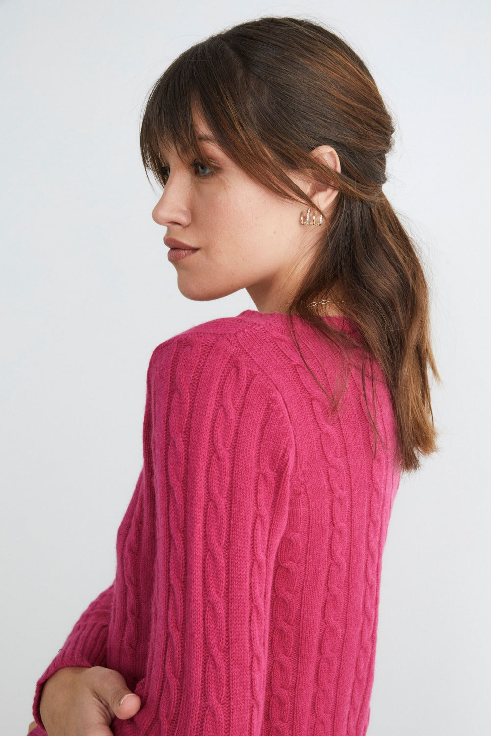 Maglione girocollo in cashmere - FRAGOLA